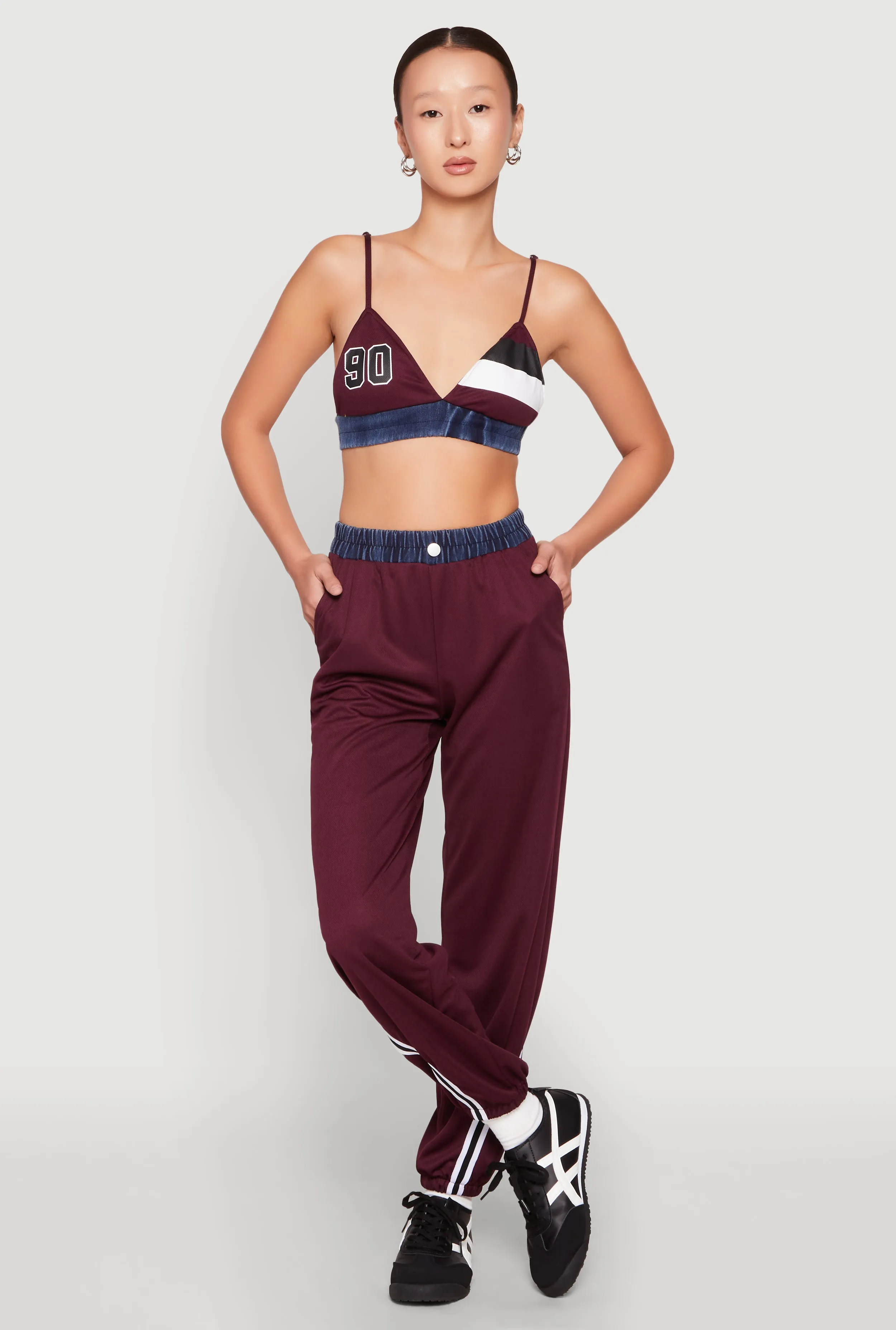 Contrast Trim High Waisted Joggers sold by Rainbow