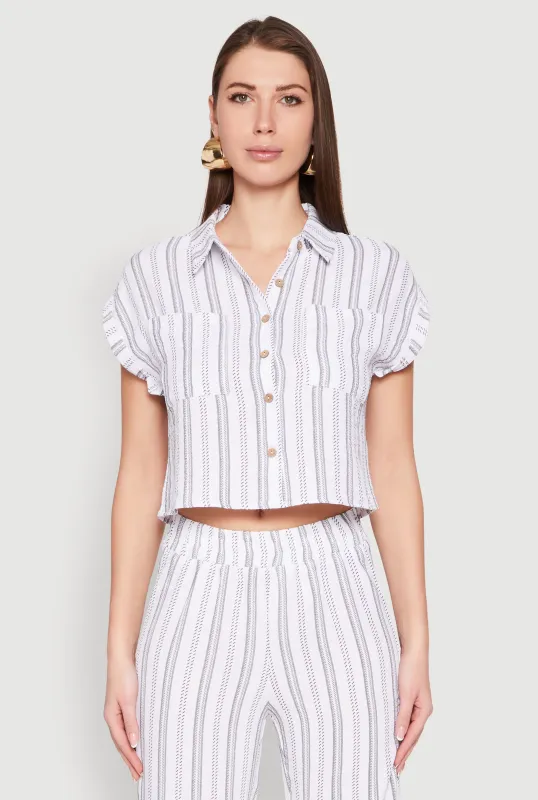 Airy Striped Pattern Shirt sold by Rainbow