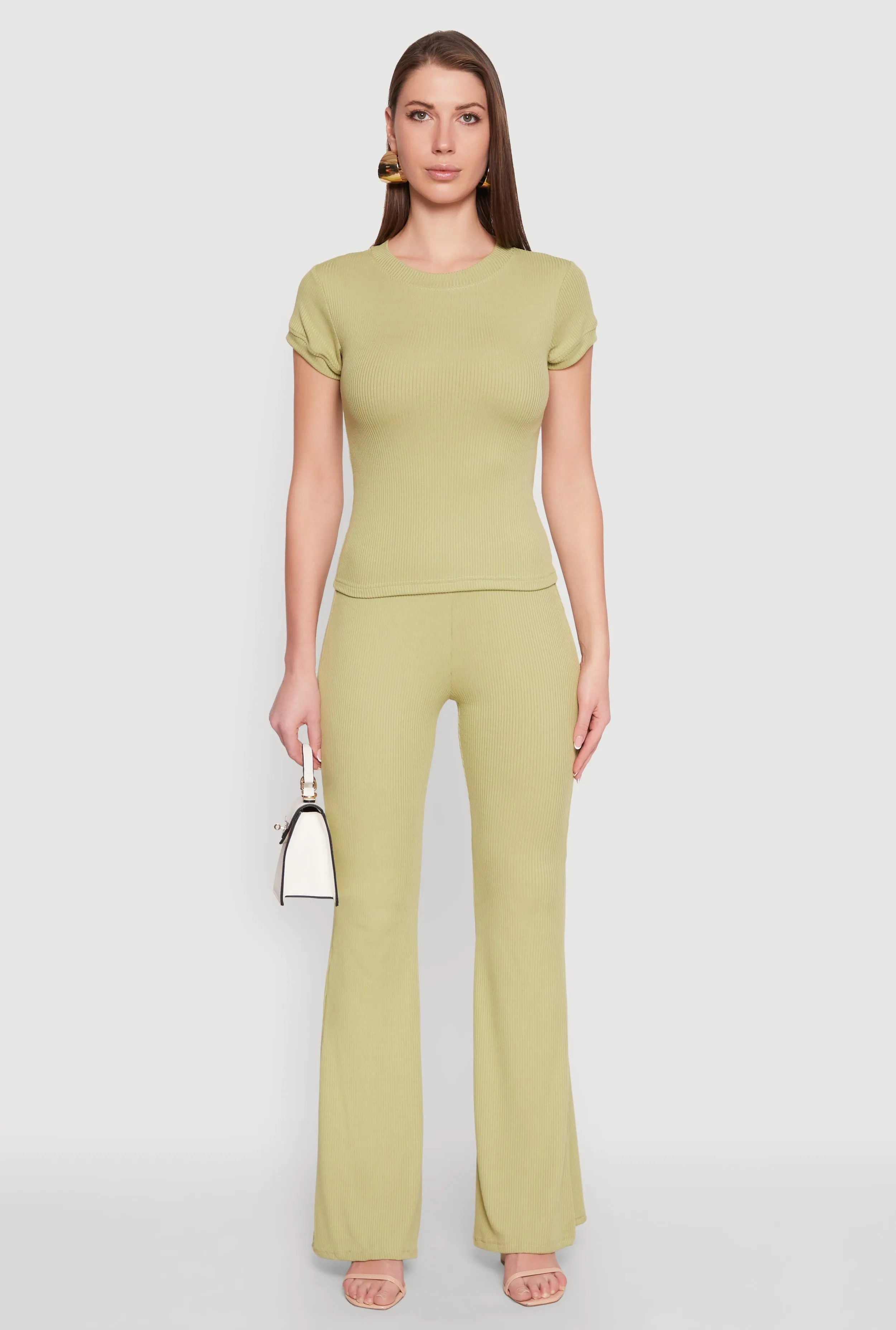 Short Sleeve Rib Knit Tee sold by Rainbow product image thumbnail 2