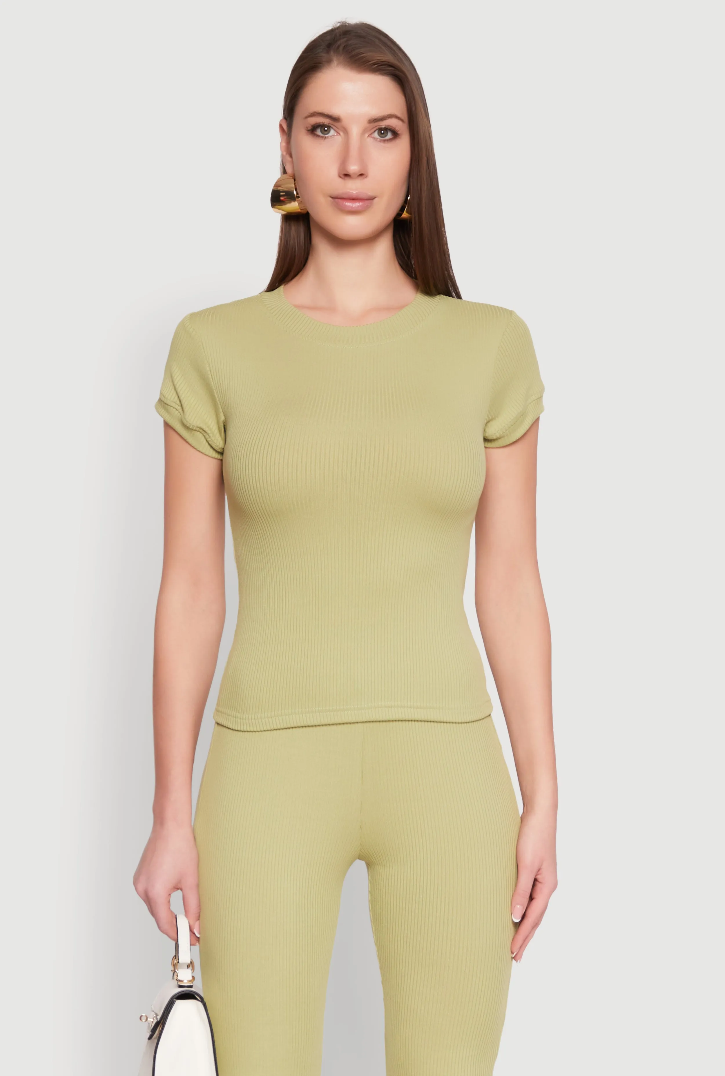 Short Sleeve Rib Knit Tee sold by Rainbow