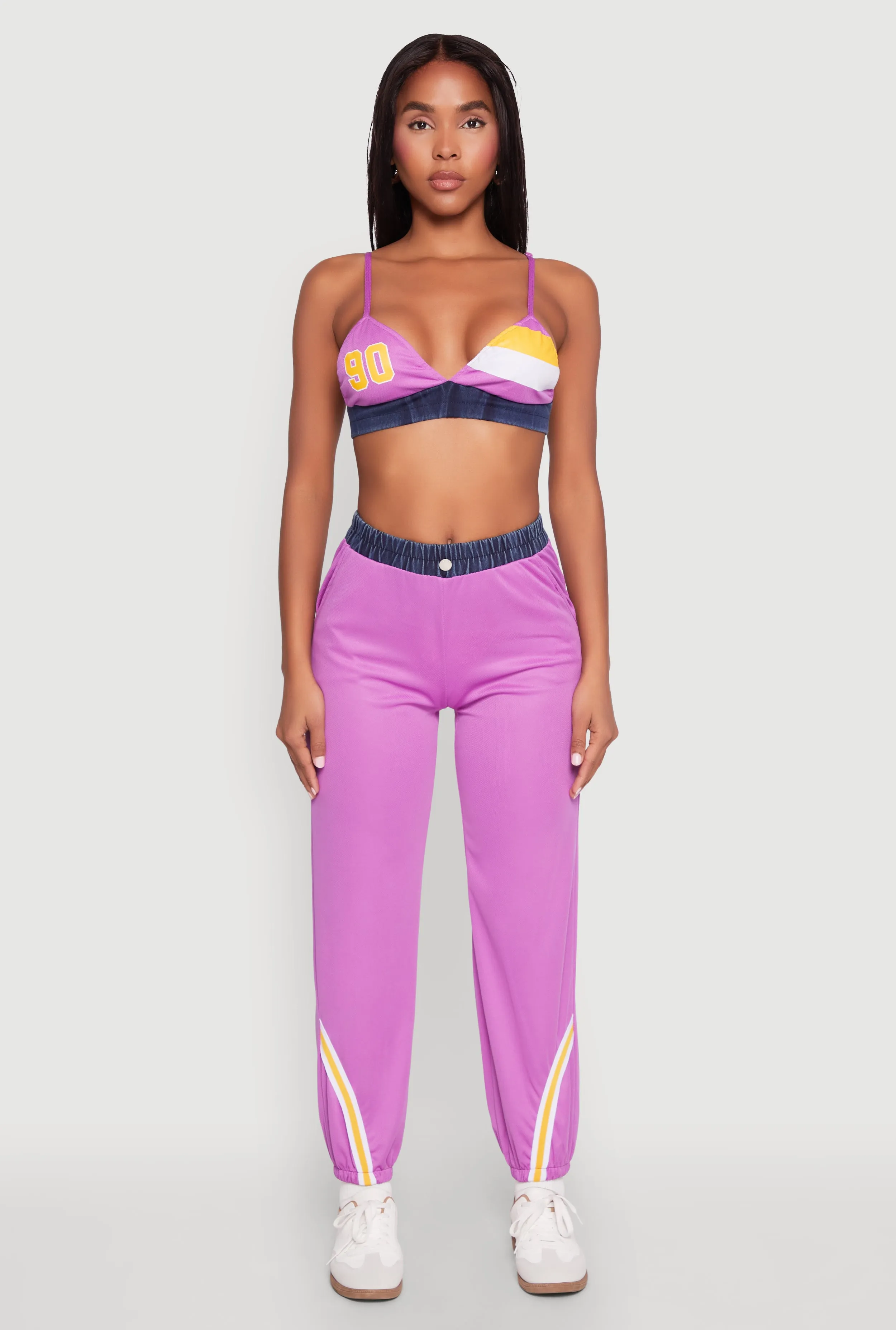 Contrast Trim High Waisted Joggers sold by Rainbow product image thumbnail 2
