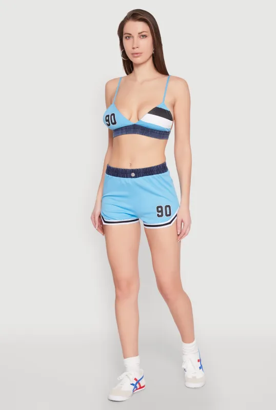 Jersey Mesh 90 Graphic Contrast Trim Sweatshorts sold by Rainbow