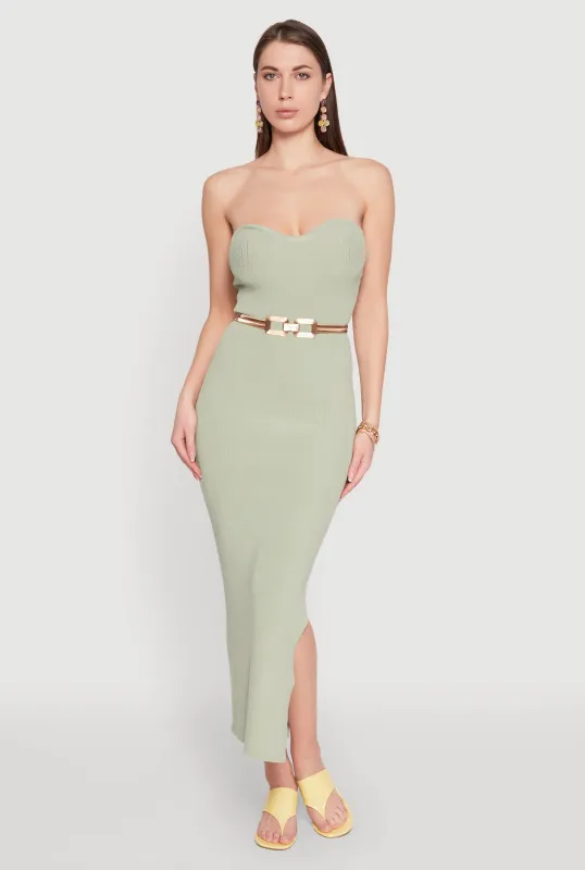 Side Slit Maxi Tube Dress sold by Rainbow