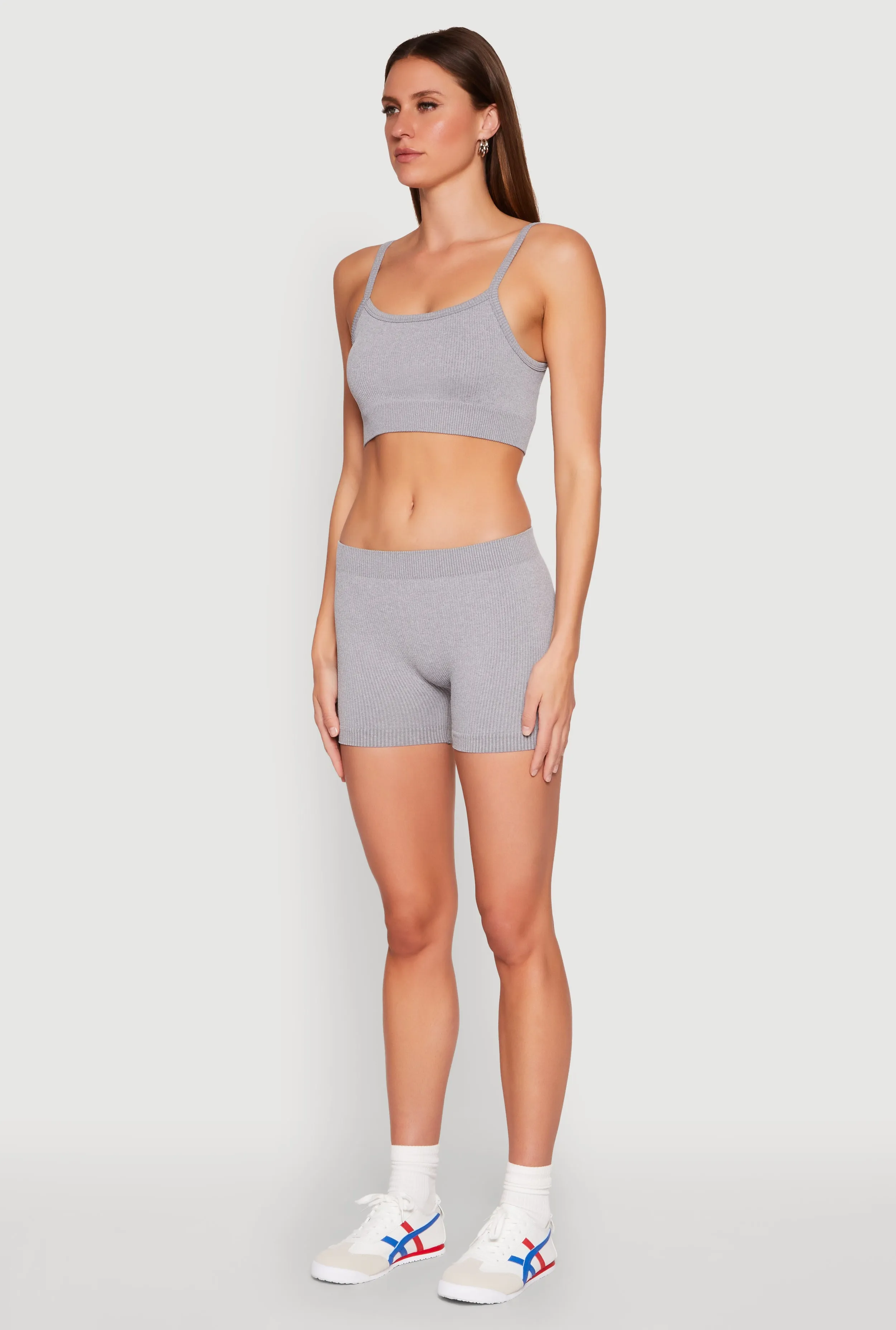 Rib Knit Crop Top and Biker Shorts sold by Rainbow product image thumbnail 3