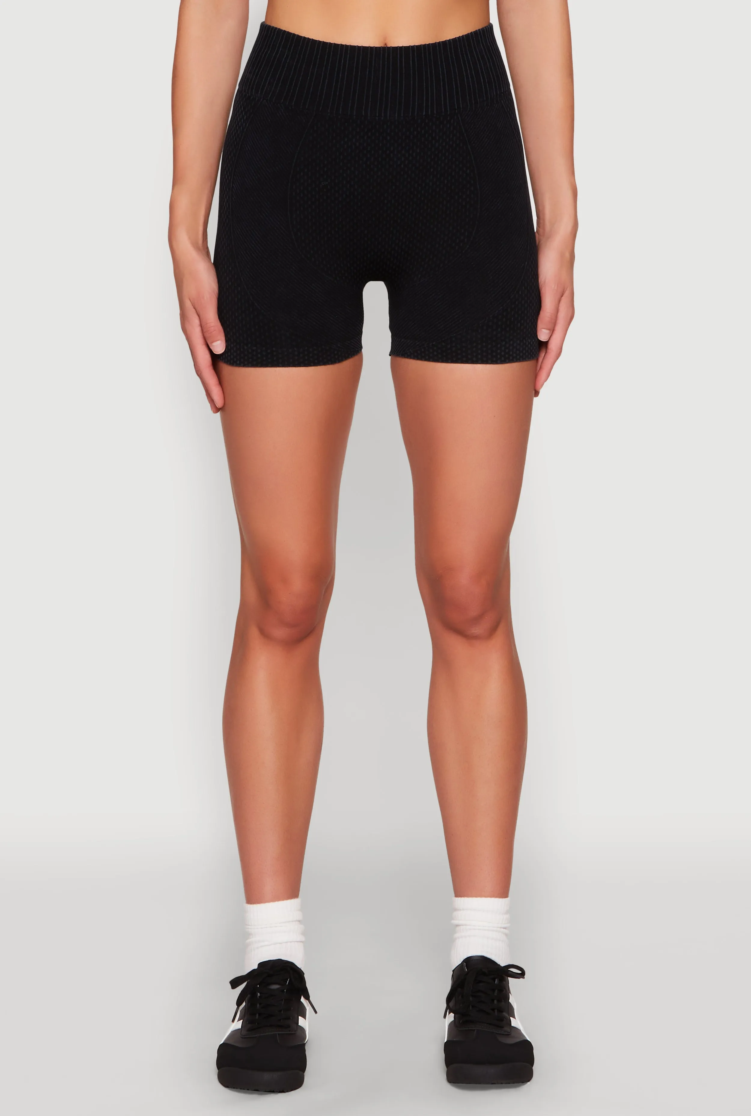 Ruched Seamless Ribbed Knit Biker Shorts sold by Rainbow product image thumbnail 3