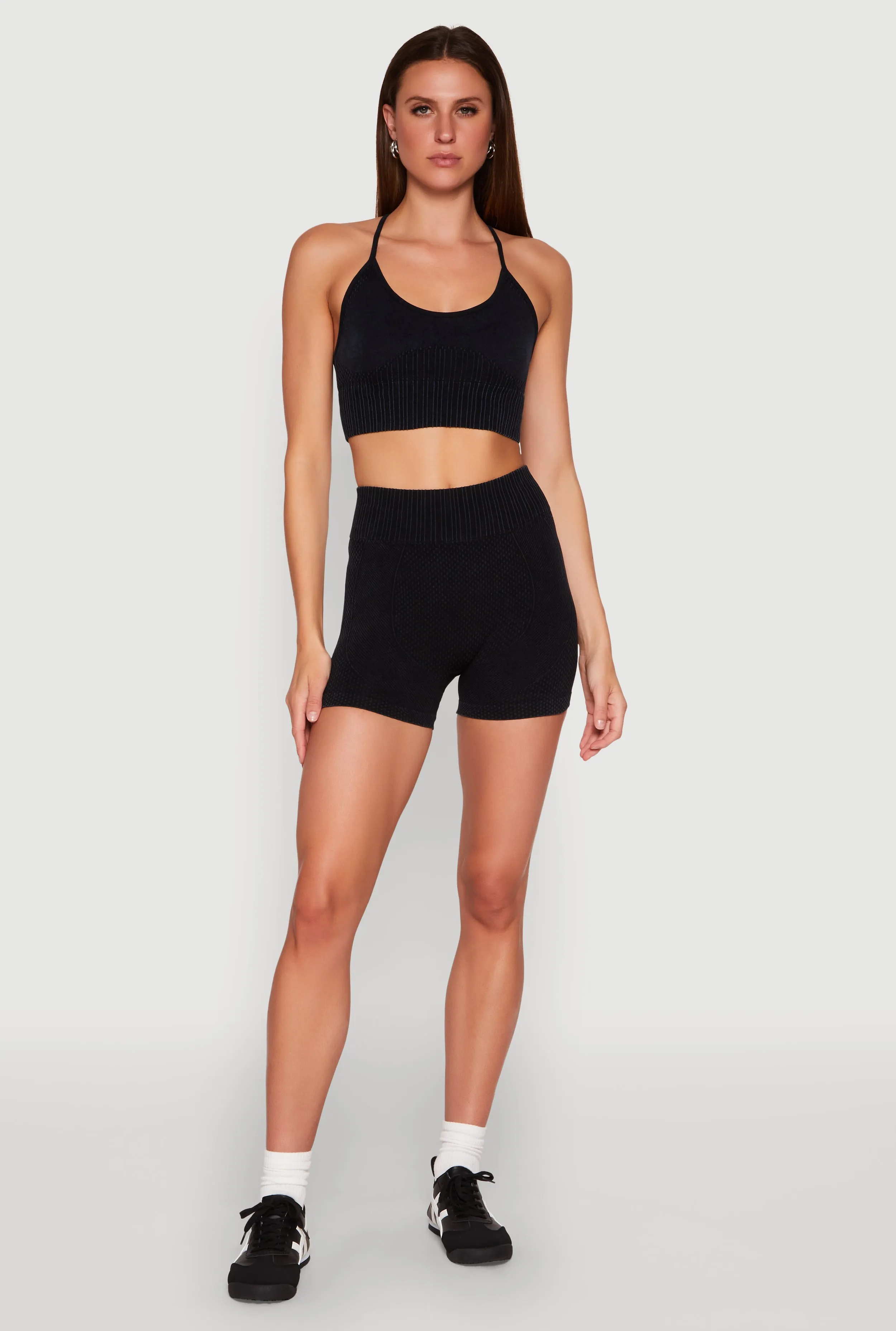 Ruched Seamless Ribbed Knit Biker Shorts sold by Rainbow product image thumbnail 2