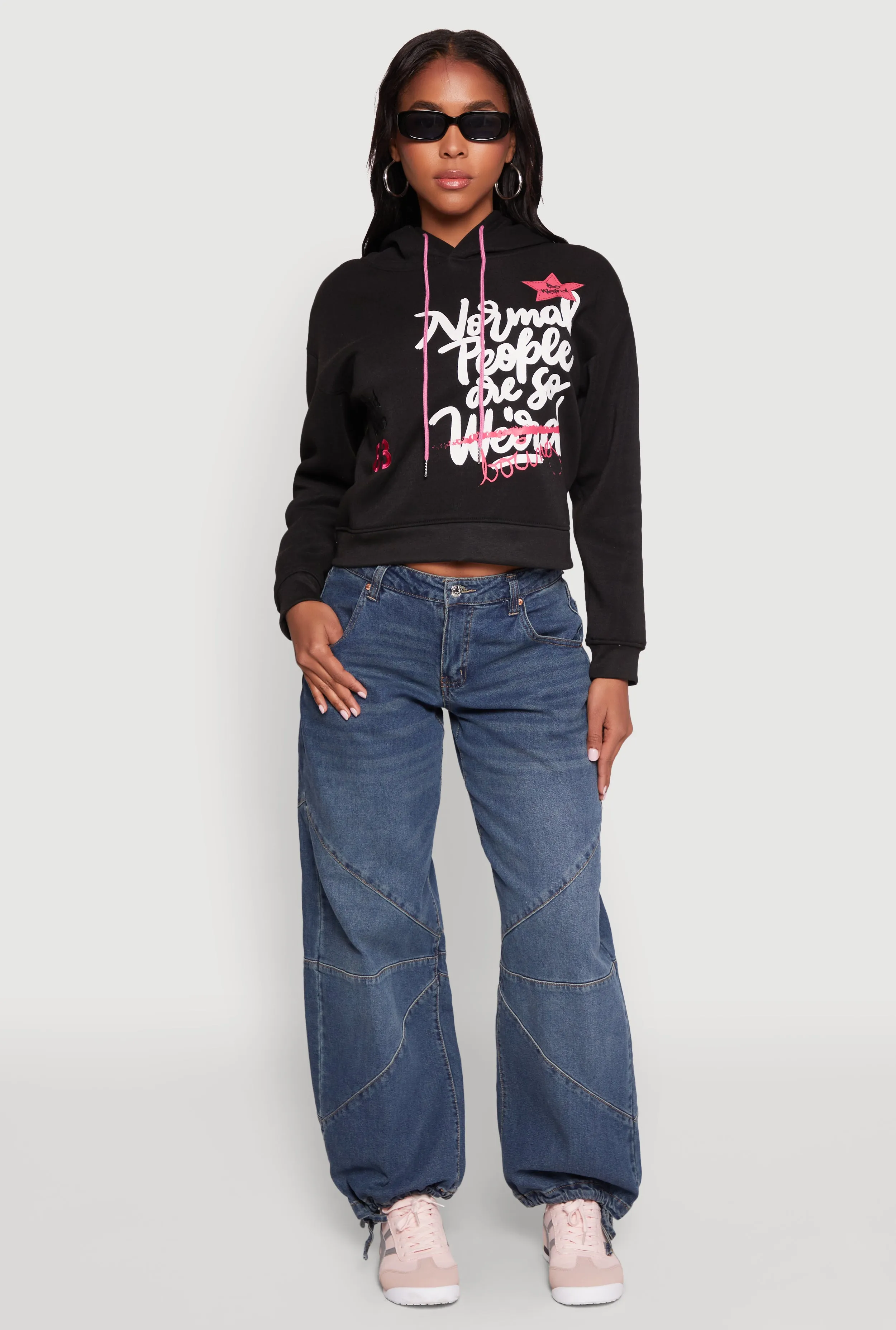 Be Weird Graphic Hooded Sweatshirt sold by Rainbow product image thumbnail 3