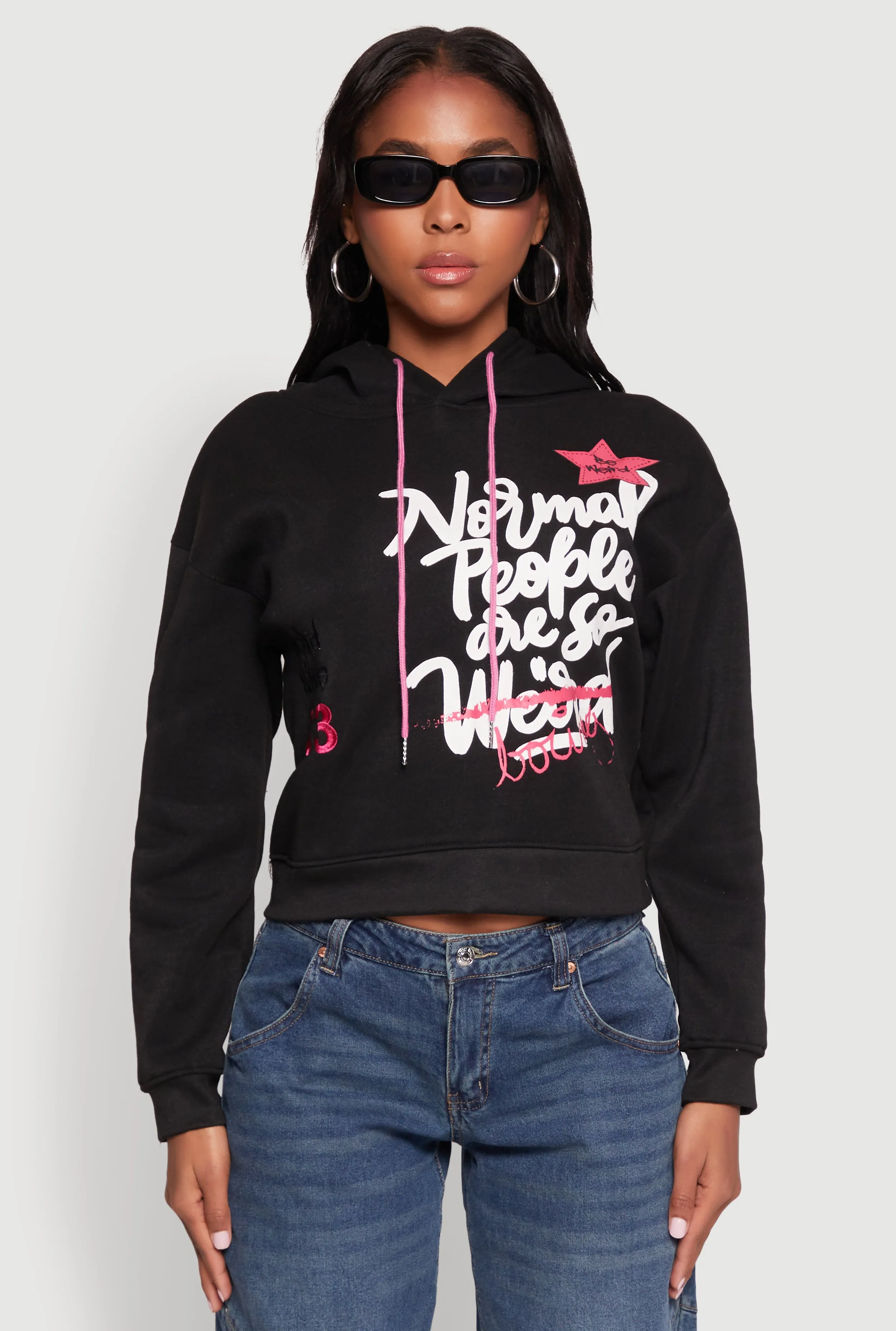 Be Weird Graphic Hooded Sweatshirt sold by Rainbow product image thumbnail 2