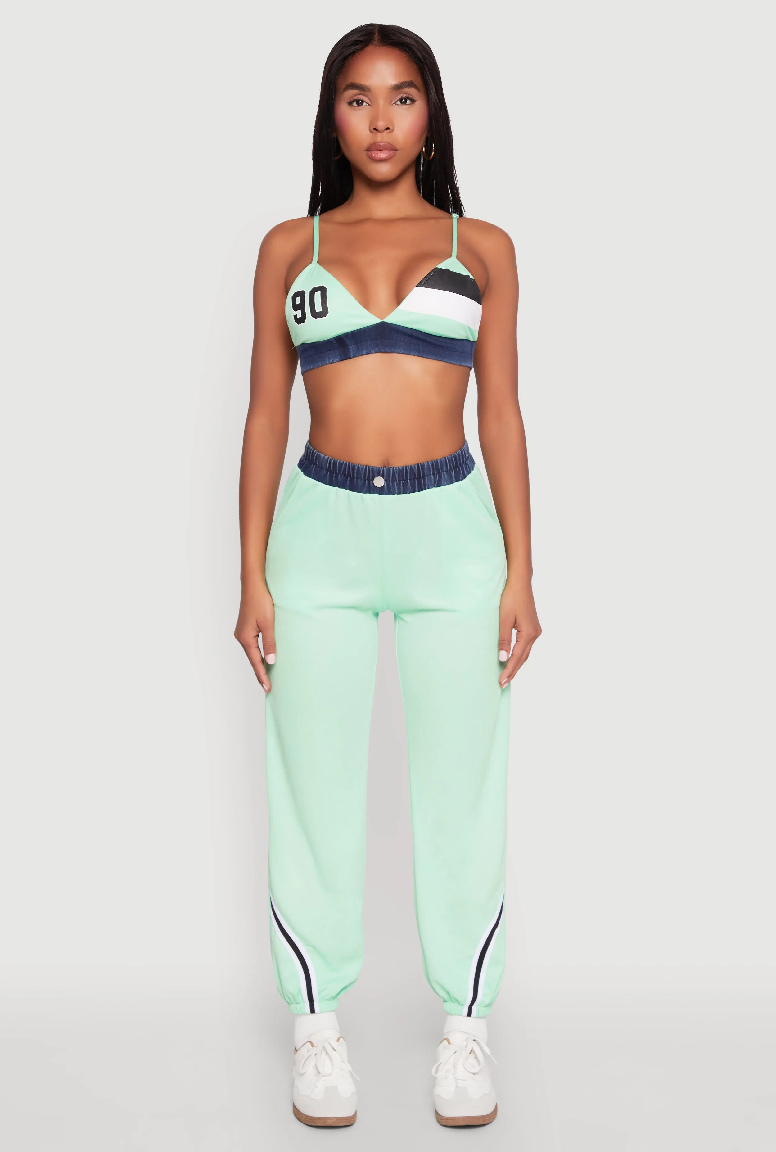 Contrast Trim High Waisted Joggers sold by Rainbow product image thumbnail 2