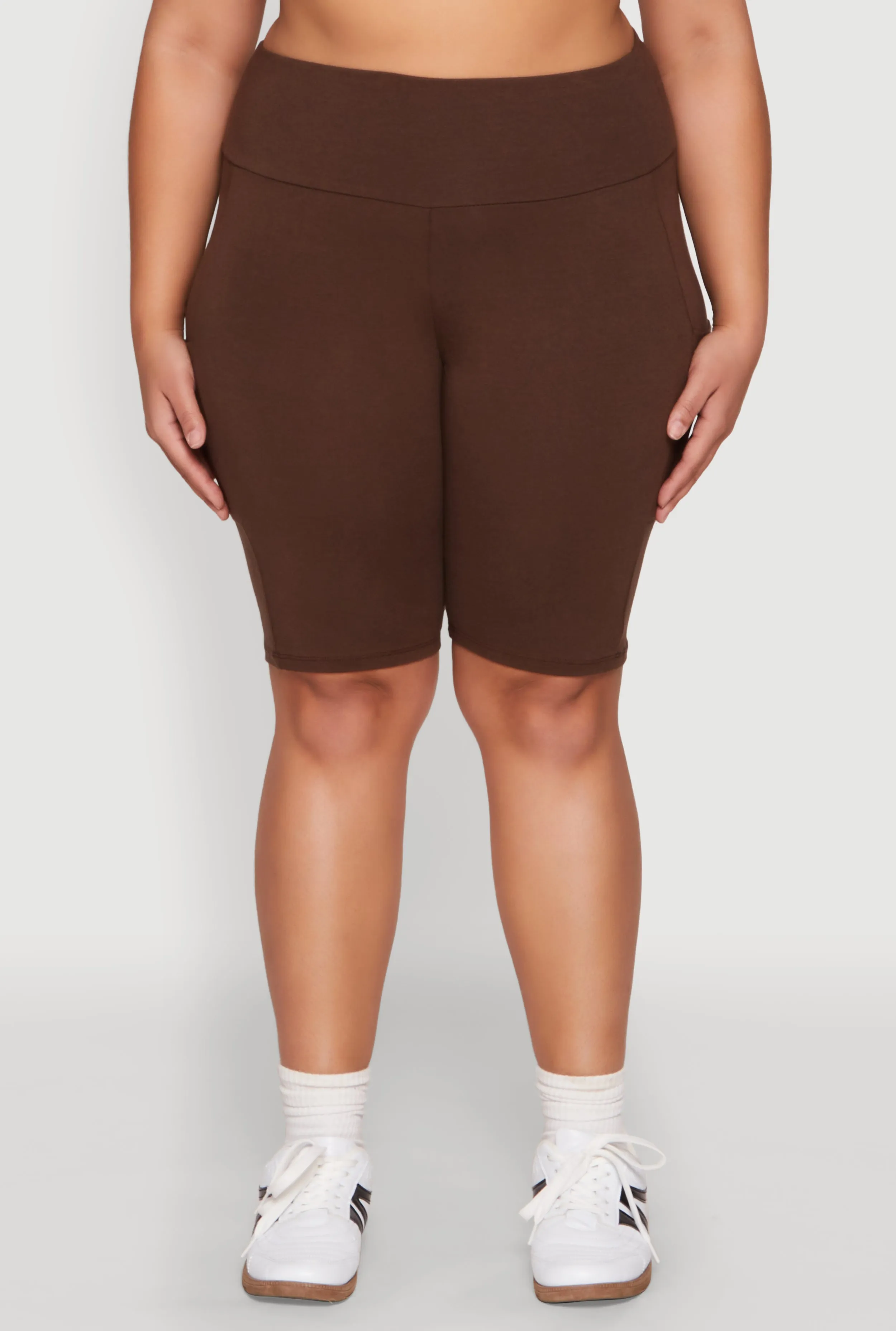 Plus Size High Waist Cell Phone Pocket Biker Shorts sold by Rainbow product image thumbnail 5