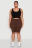 Plus Size High Waist Cell Phone Pocket Biker Shorts sold by Rainbow
