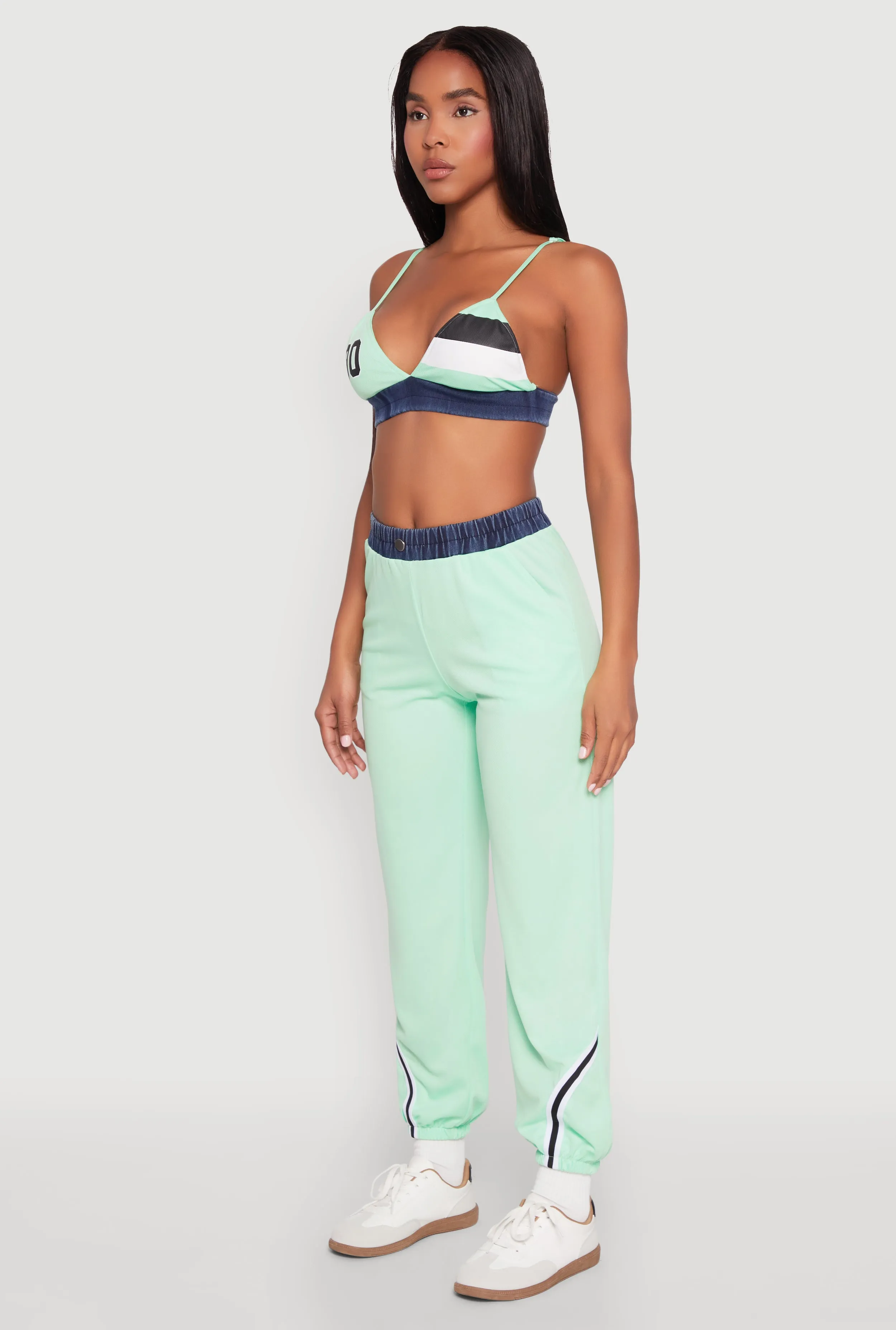 Jersey Mesh 90 Graphic Contrast Trim Bralette sold by Rainbow product image thumbnail 5