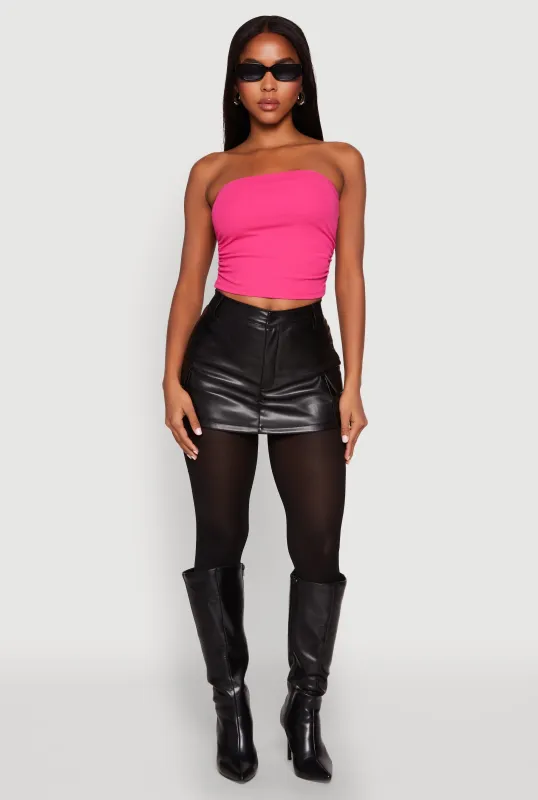 Side Ruched Cropped Tube Top sold by Rainbow