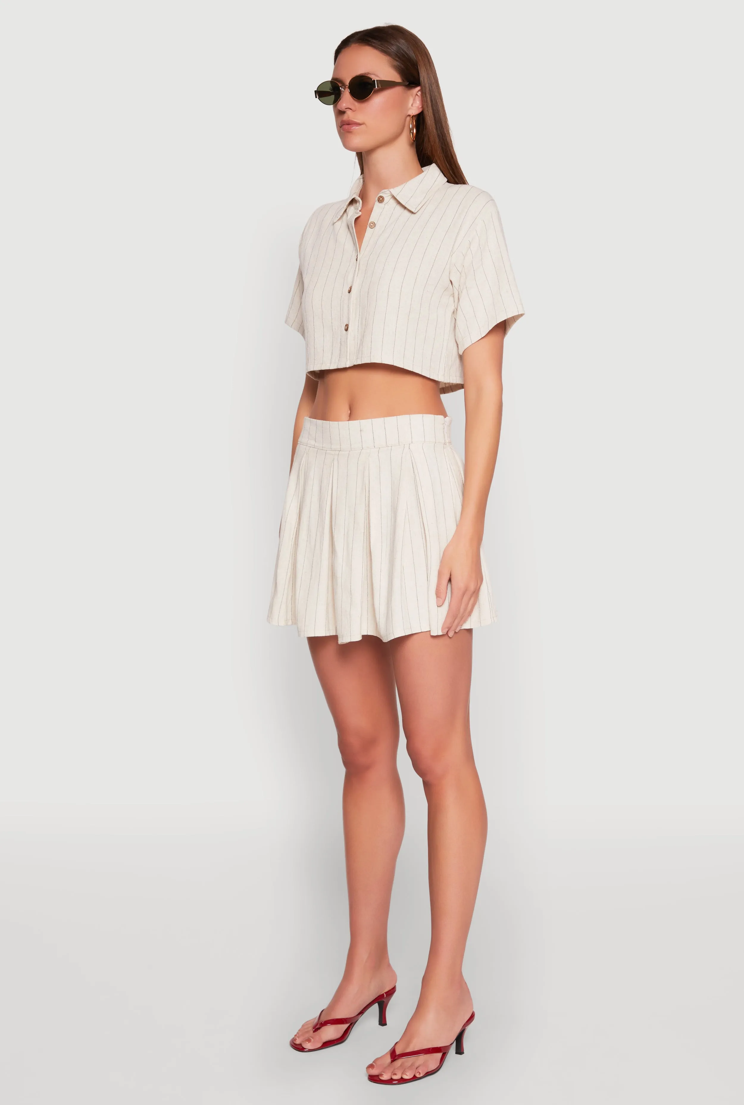 Linen Cropped Shirt sold by Rainbow product image thumbnail 5