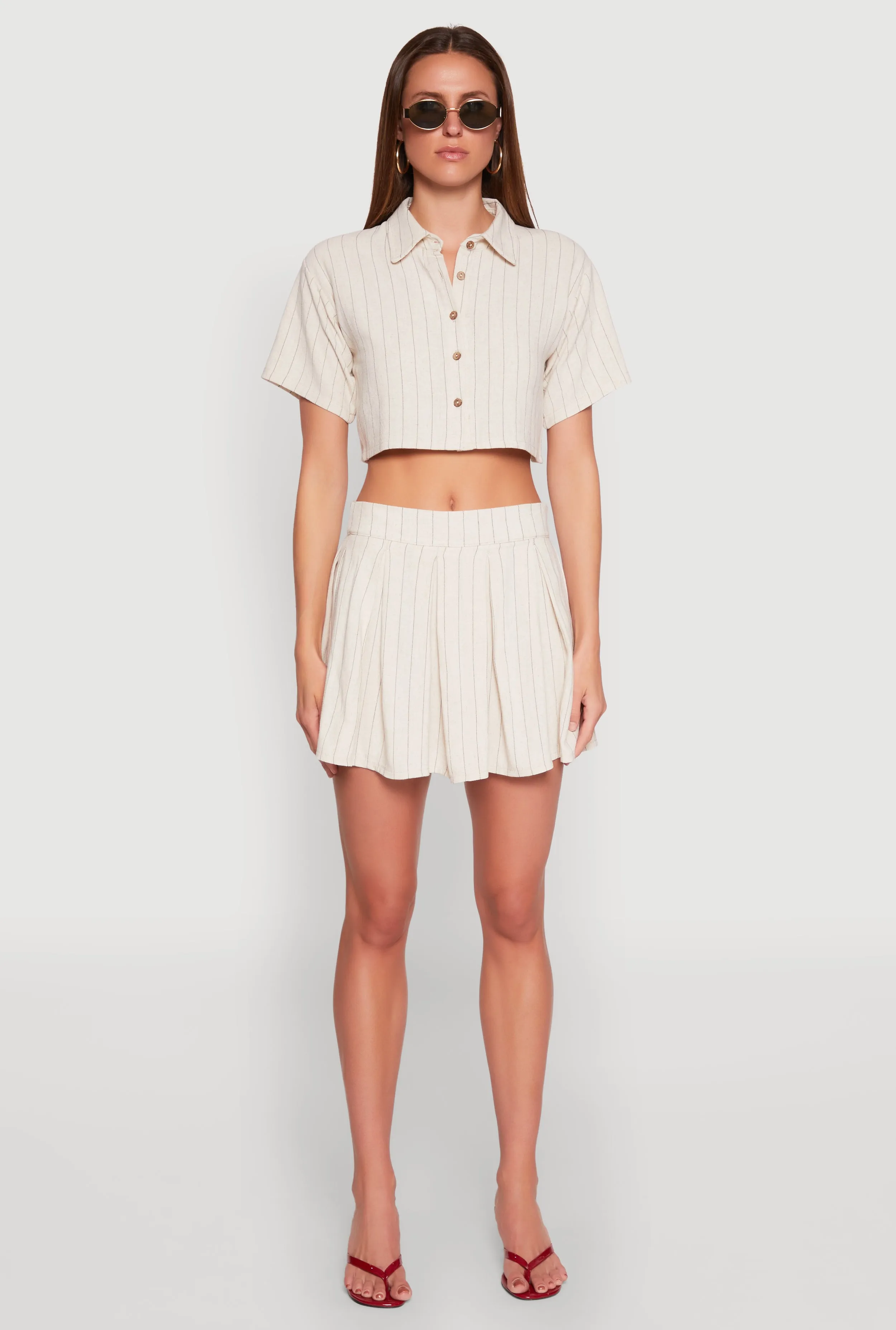 Linen Cropped Shirt sold by Rainbow product image thumbnail 2