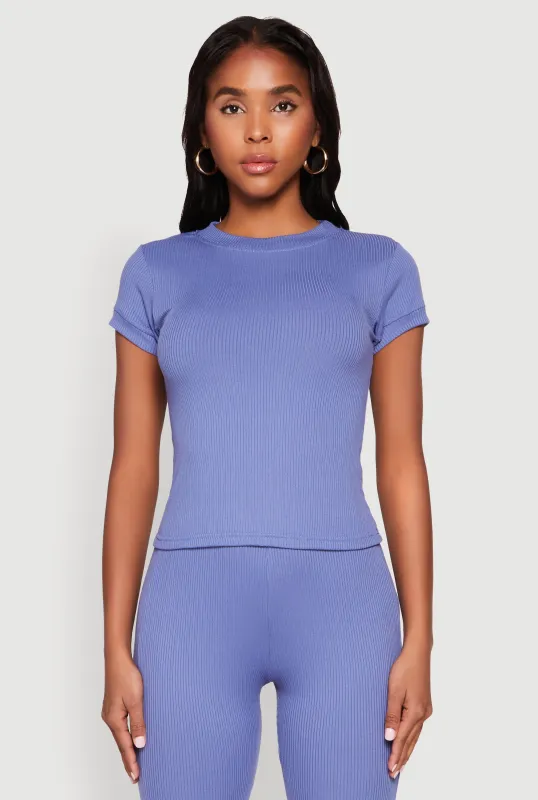 Short Sleeve Rib Knit Tee sold by Rainbow