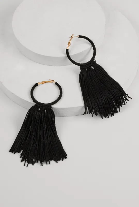Tassel Hoop Earrings sold by Rainbow