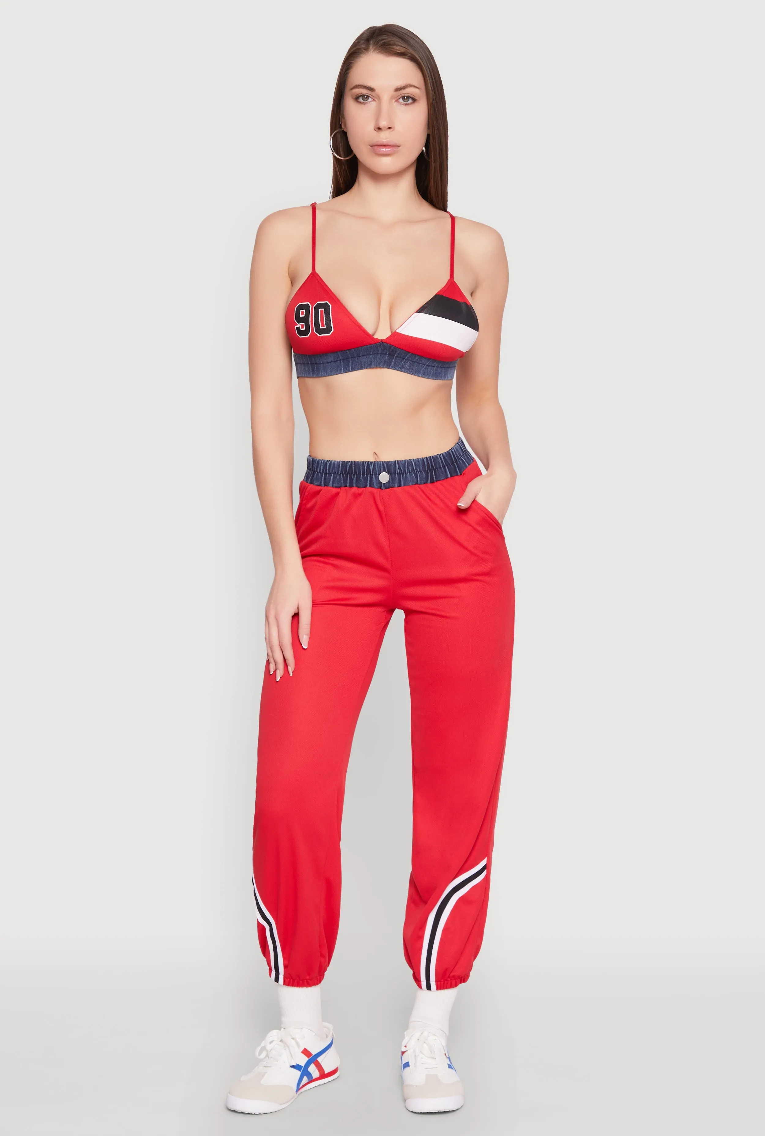 Contrast Trim High Waisted Joggers sold by Rainbow