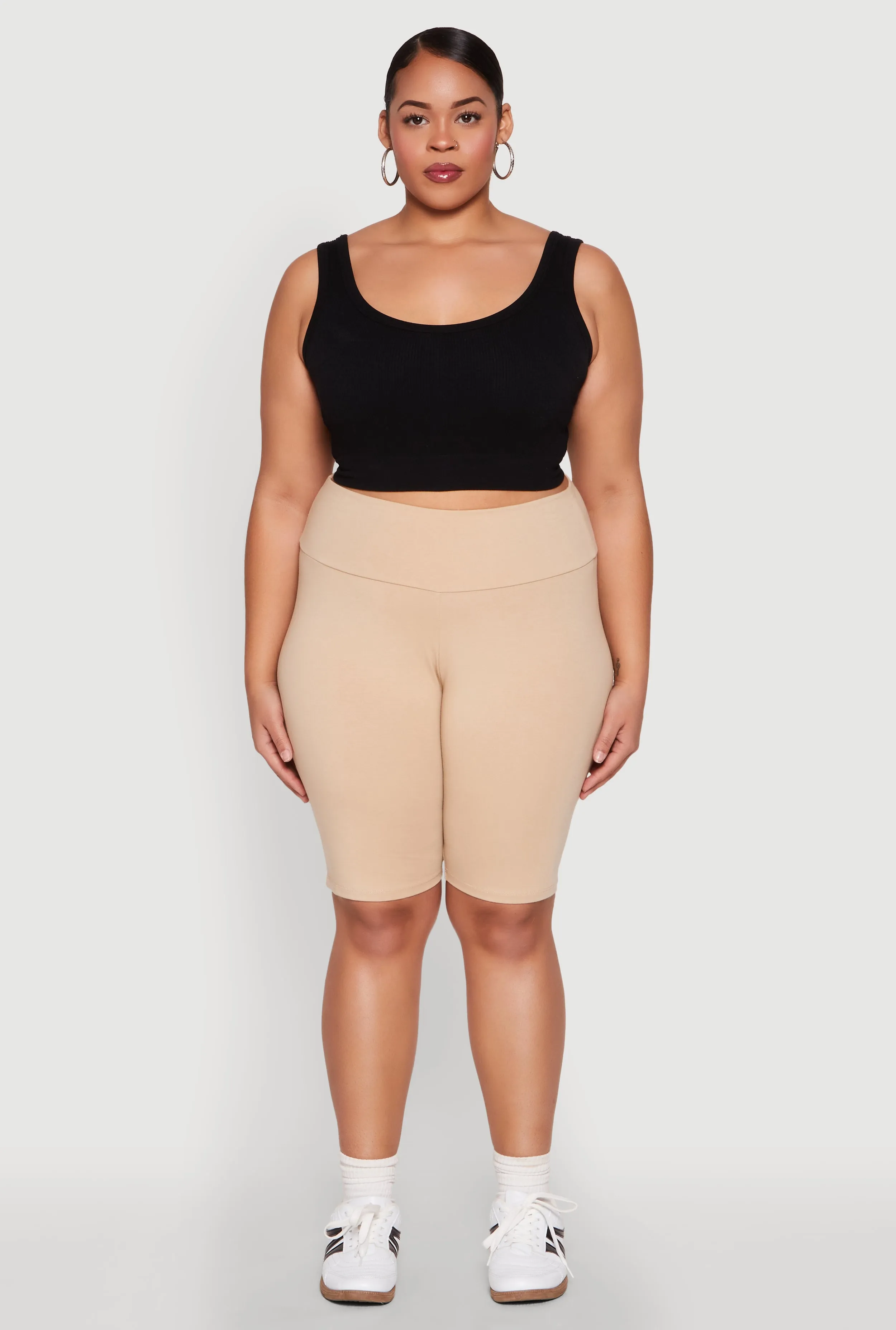 Plus Size High Waisted Bike Shorts sold by Rainbow