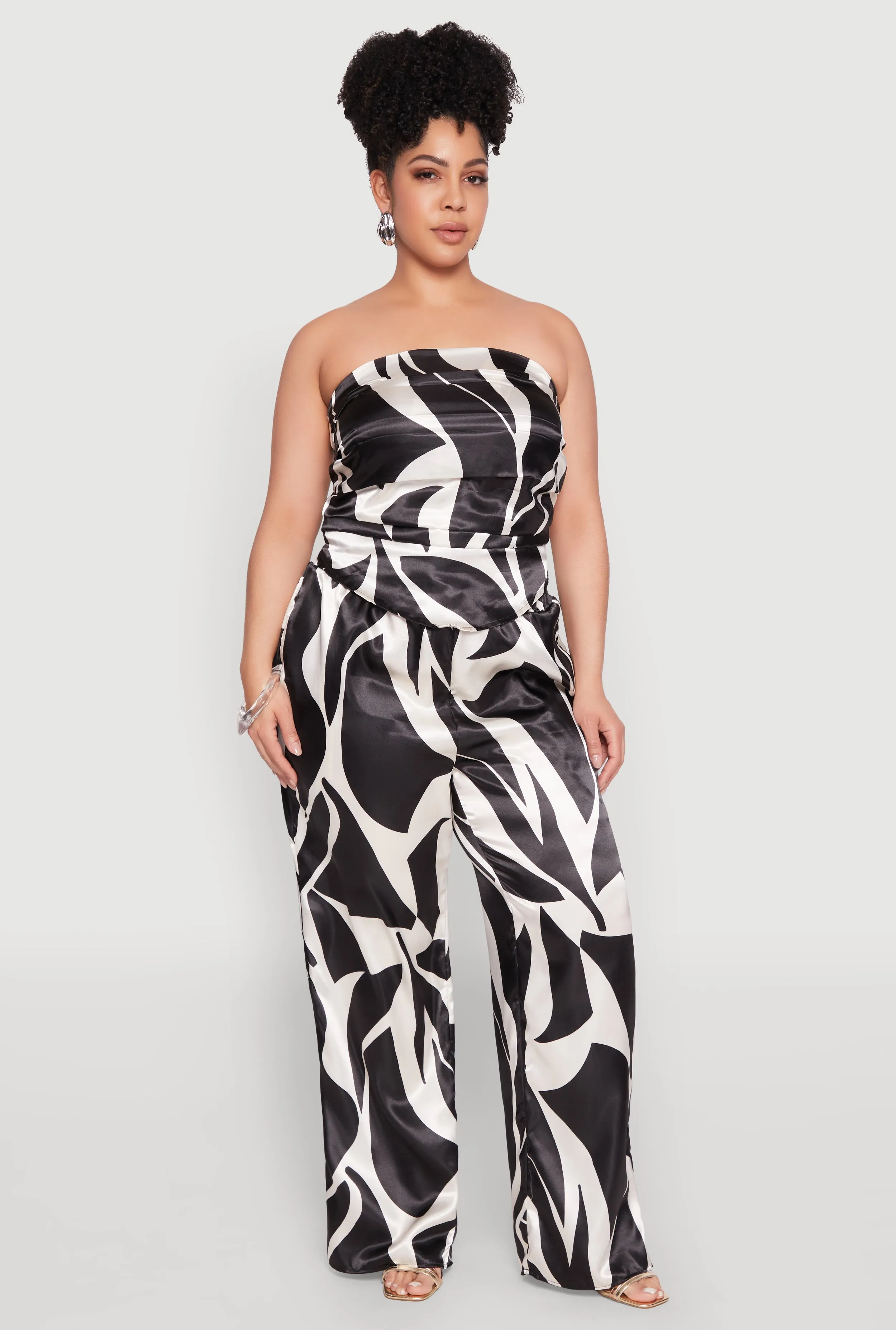 Plus Size Satin Scarf Print Tube Top sold by Rainbow product image thumbnail 3