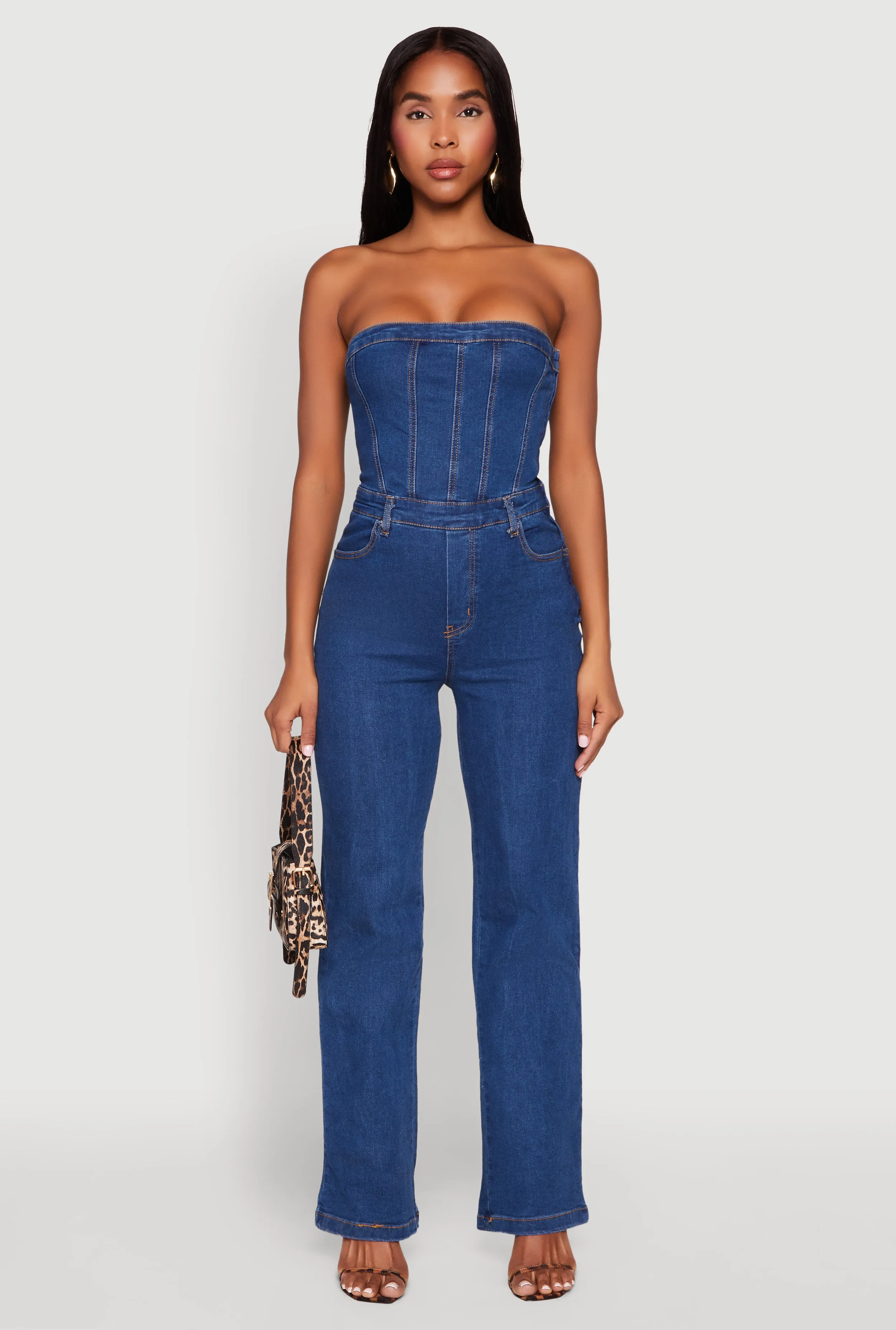 Daisy Strapless Corset Denim Jumpsuit sold by Rainbow product image thumbnail 2