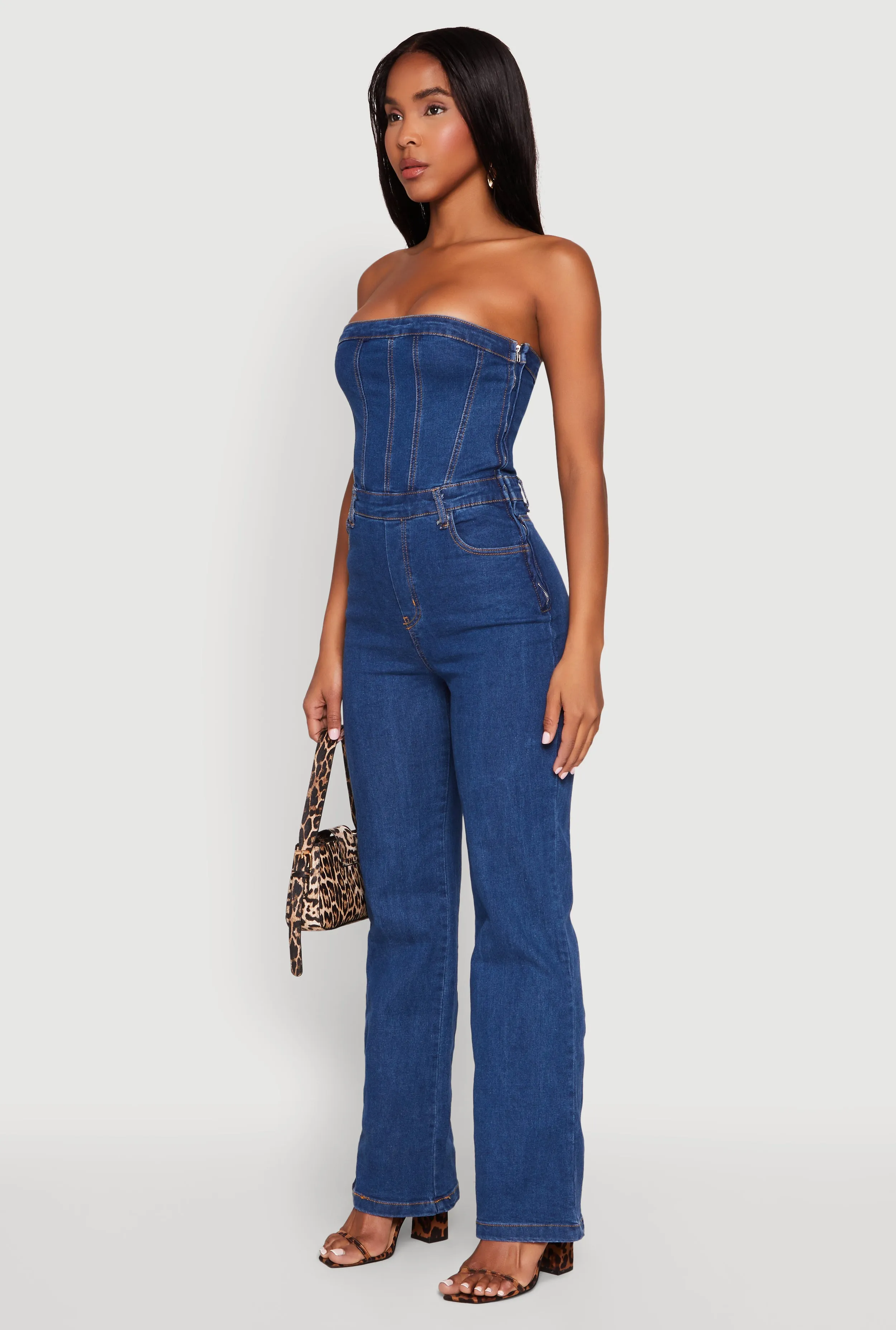 Daisy Strapless Corset Denim Jumpsuit sold by Rainbow product image thumbnail 3