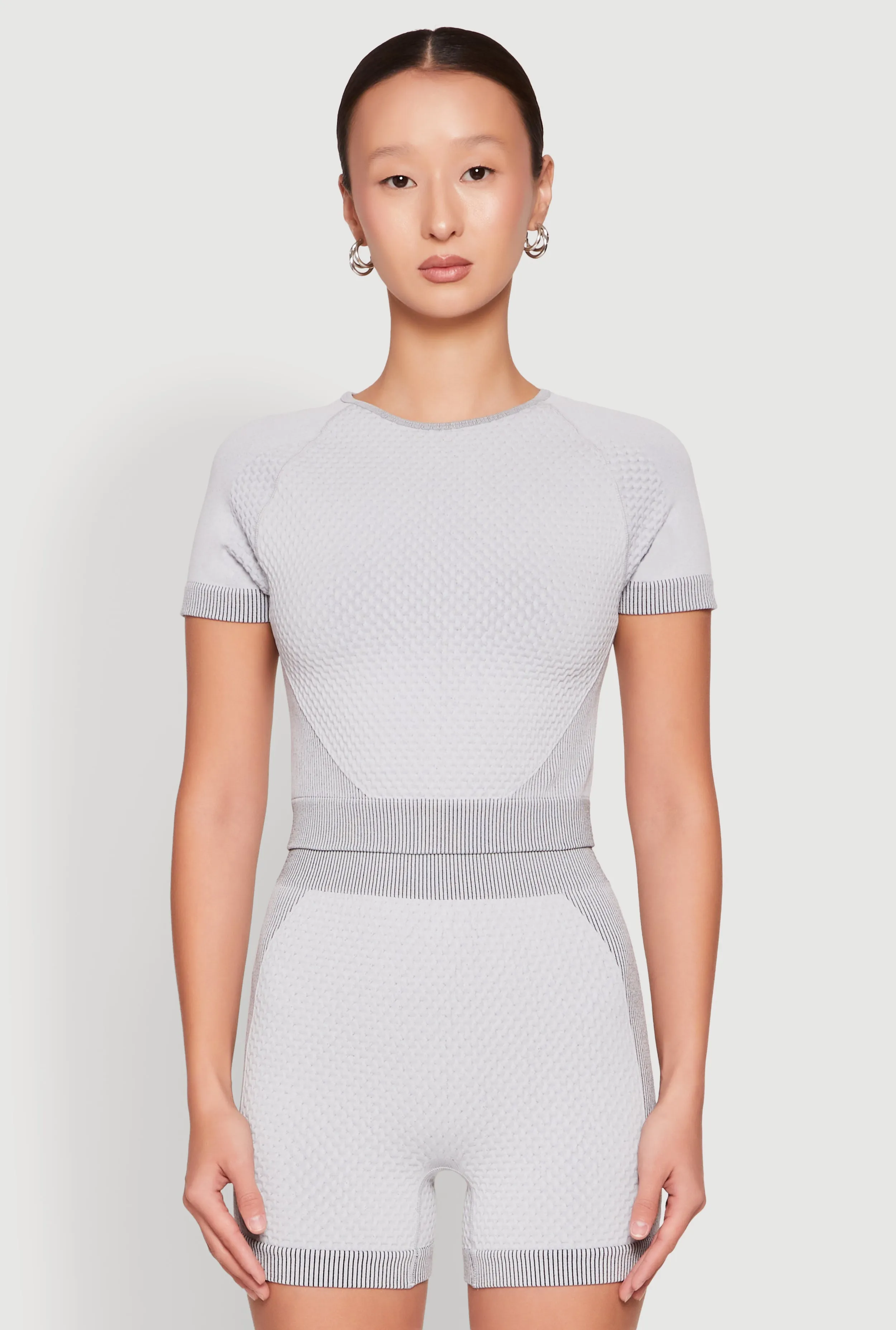 Seamless Two Tone Crop Top sold by Rainbow