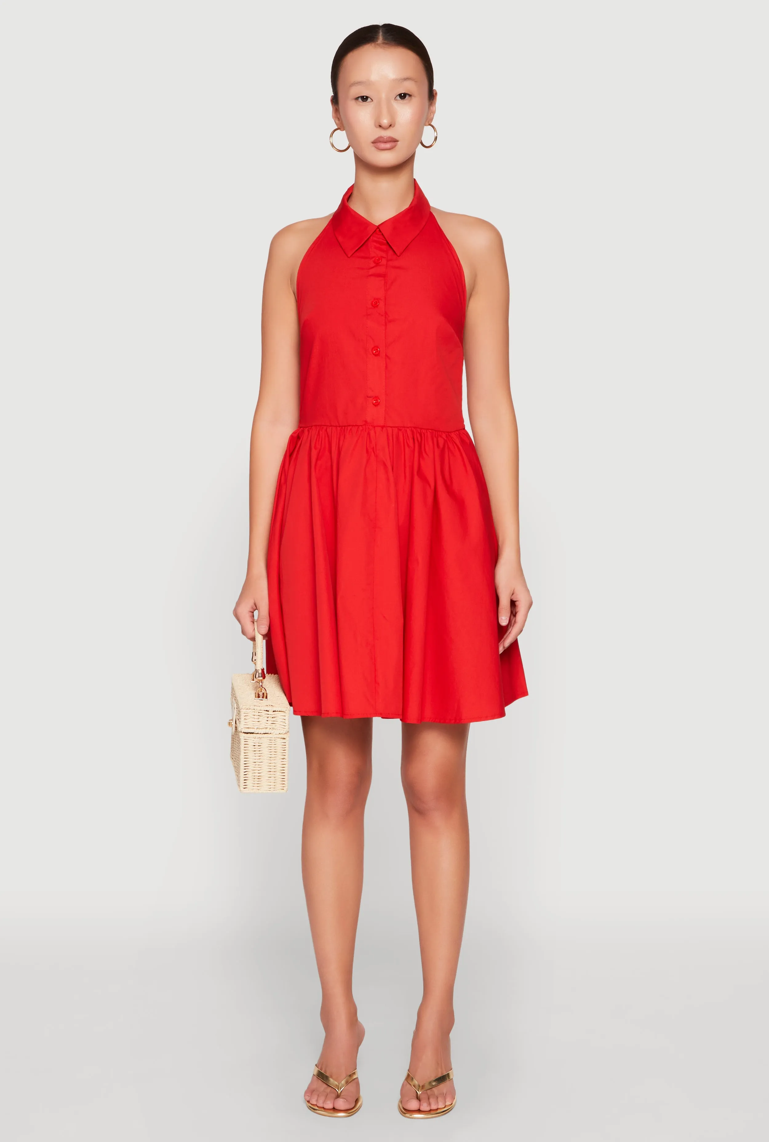 Halter Button Front Skater Dress sold by Rainbow product image thumbnail 2