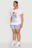 Plus Size Ruched Sequin Faithful Graphic Tee sold by Rainbow