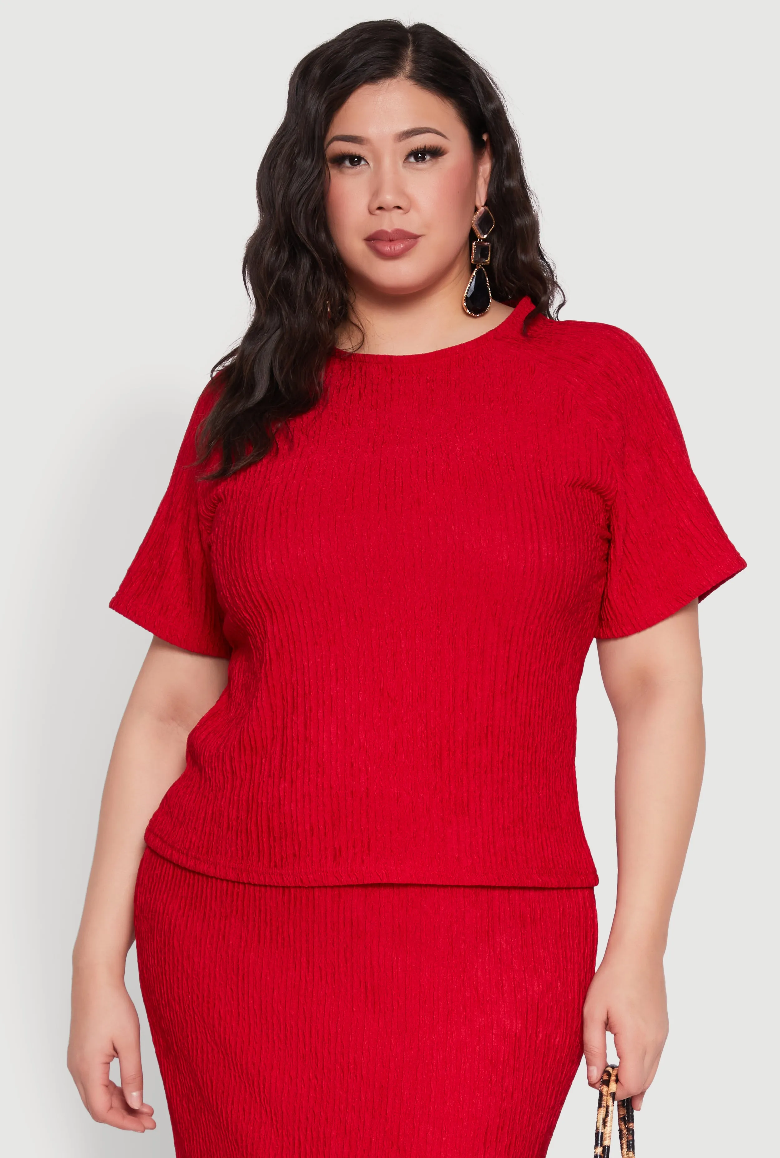 Plus Size Textured Knit Tee sold by Rainbow