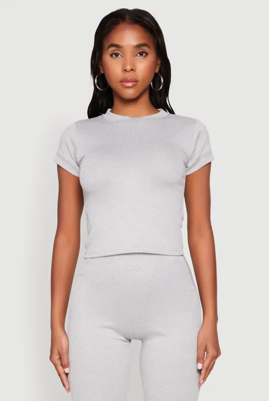 Short Sleeve Rib Knit Tee sold by Rainbow