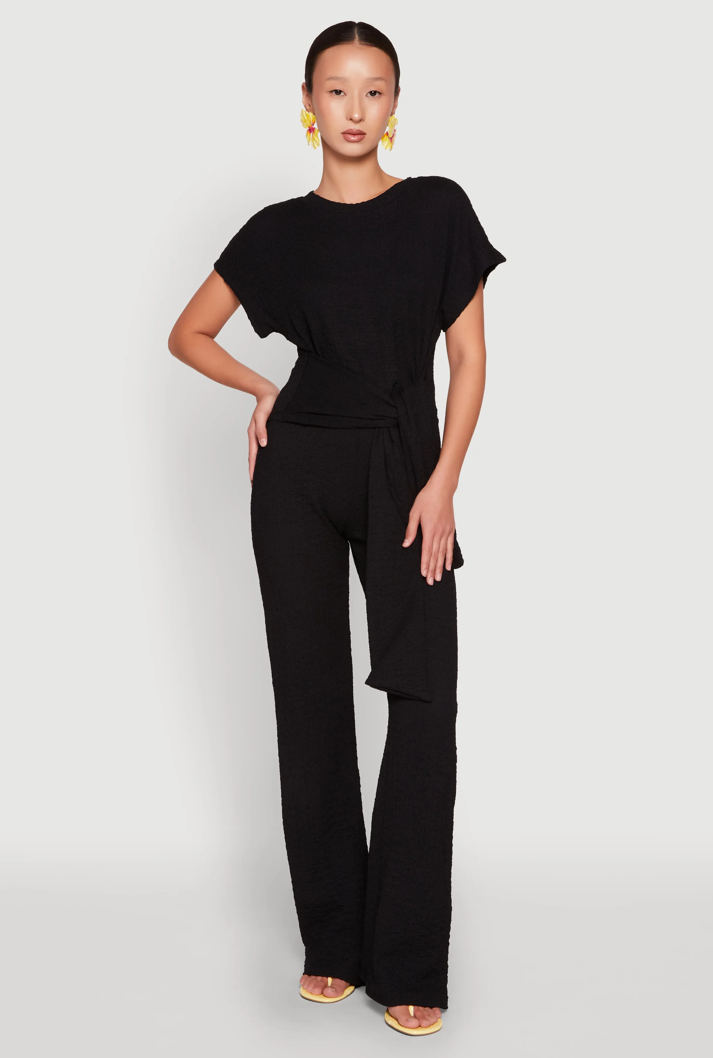 Tie Front Textured Knit Top sold by Rainbow product image thumbnail 2