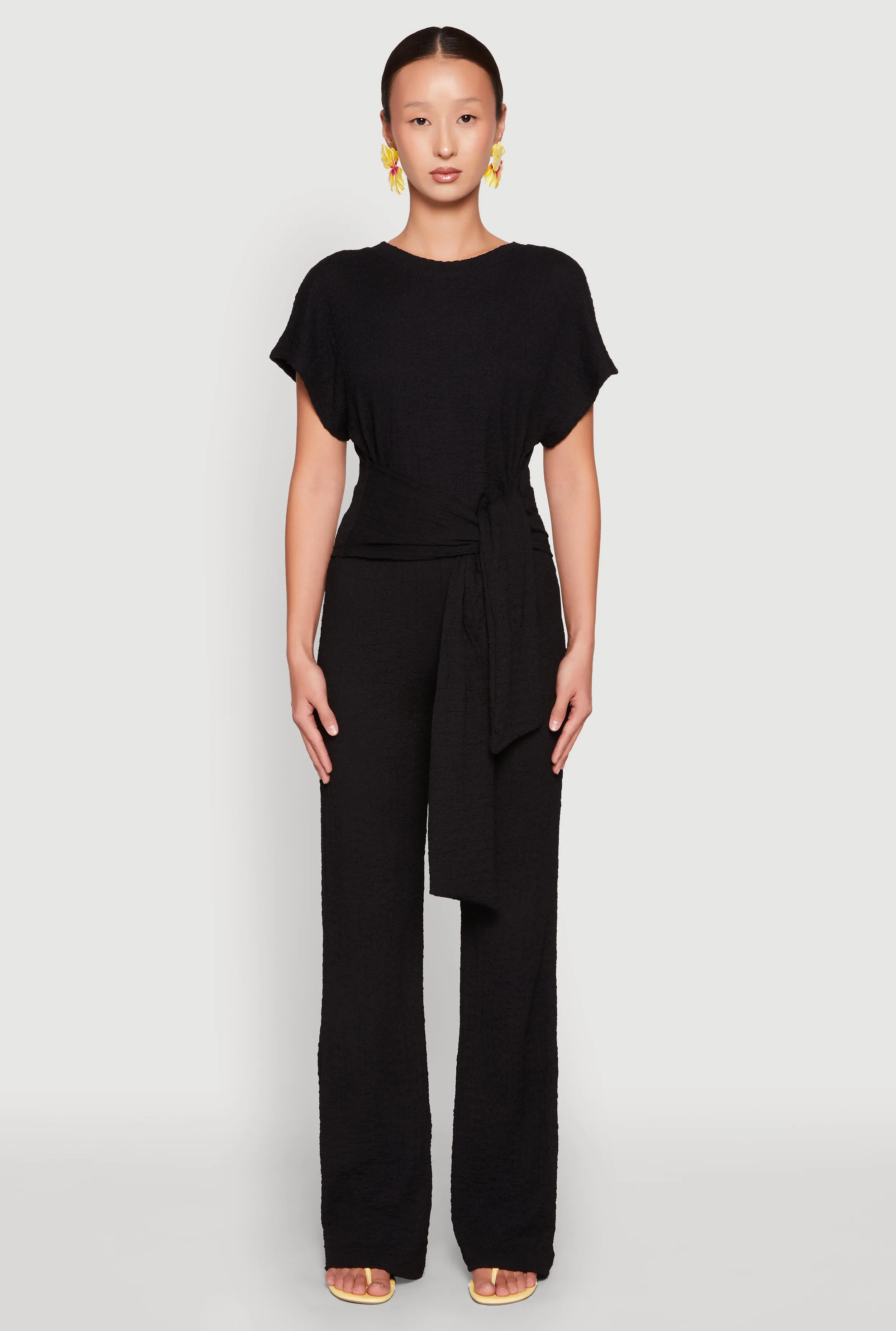 Tie Front Textured Knit Top sold by Rainbow product image thumbnail 3