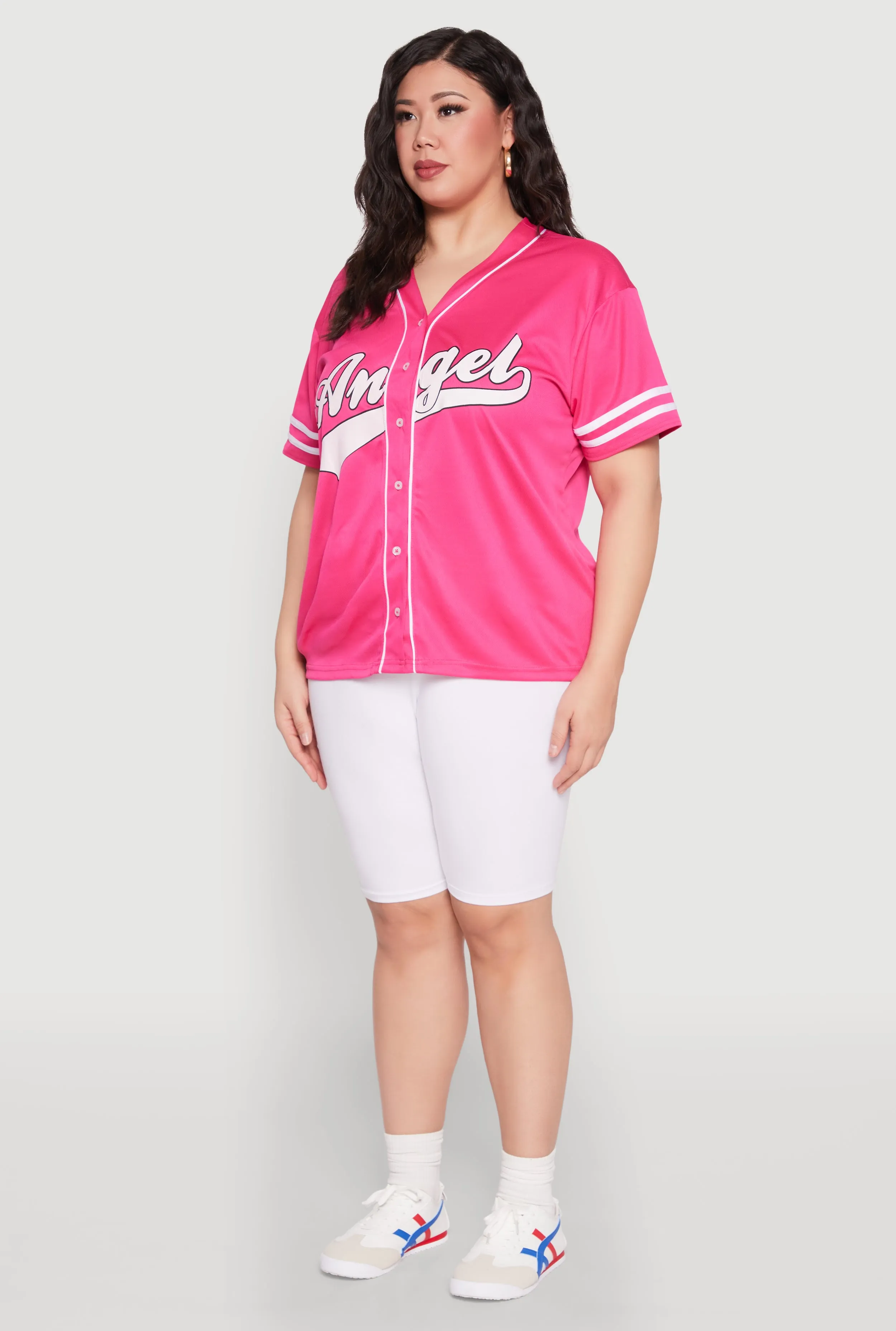 Plus Size Angel Graphic Baseball Tee sold by Rainbow product image thumbnail 5