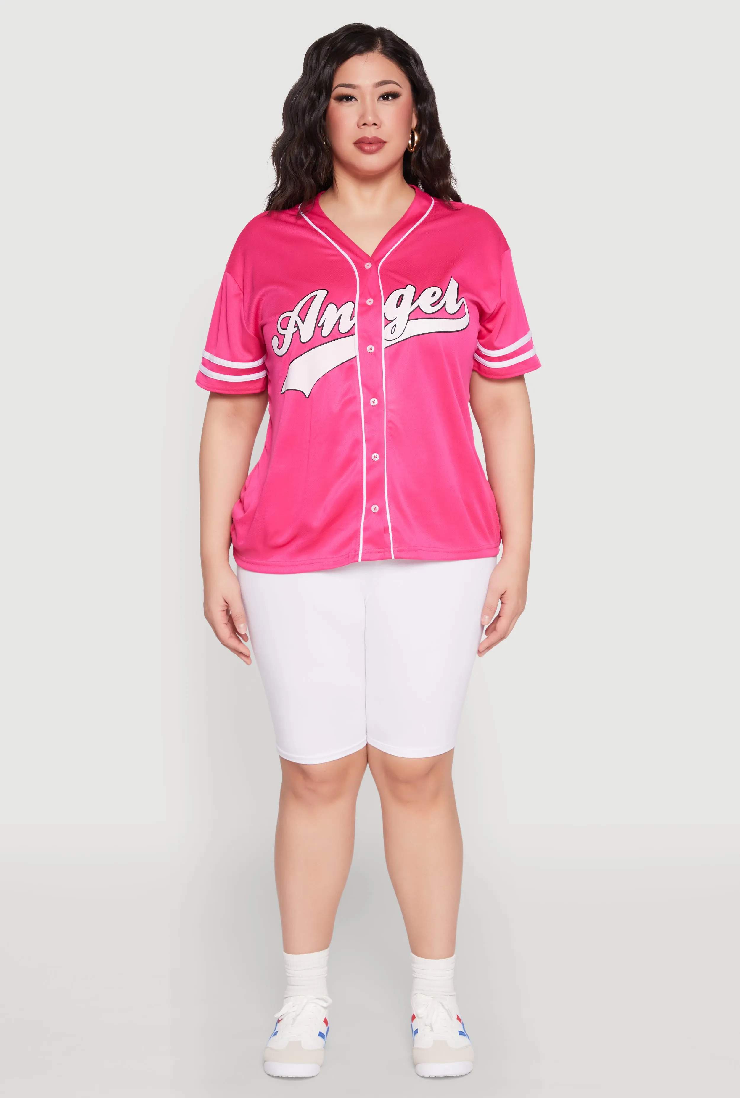 Plus Size Angel Graphic Baseball Tee sold by Rainbow product image thumbnail 3
