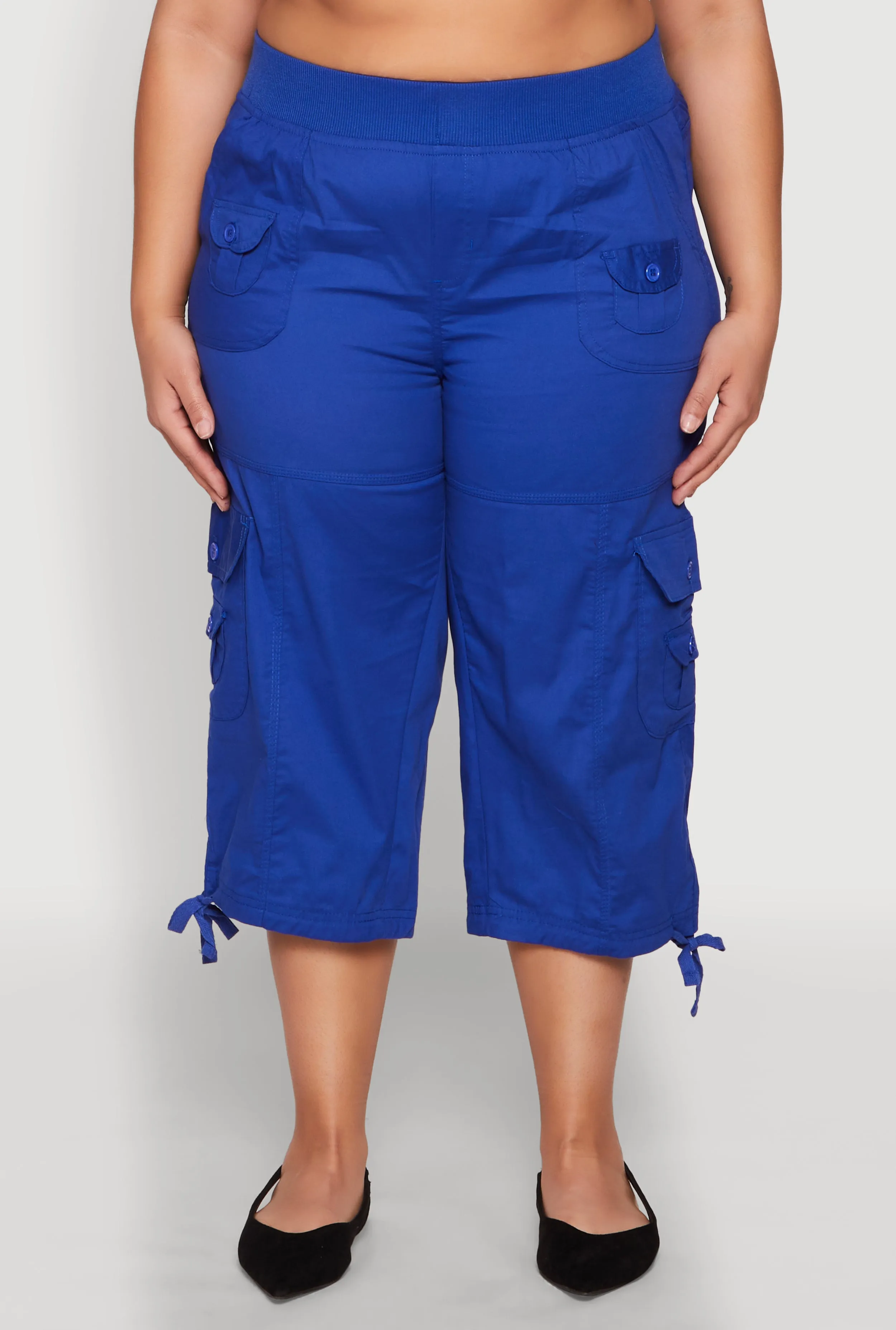 Plus Size High Waisted Cargo Capri Pants sold by Rainbow product image thumbnail 5