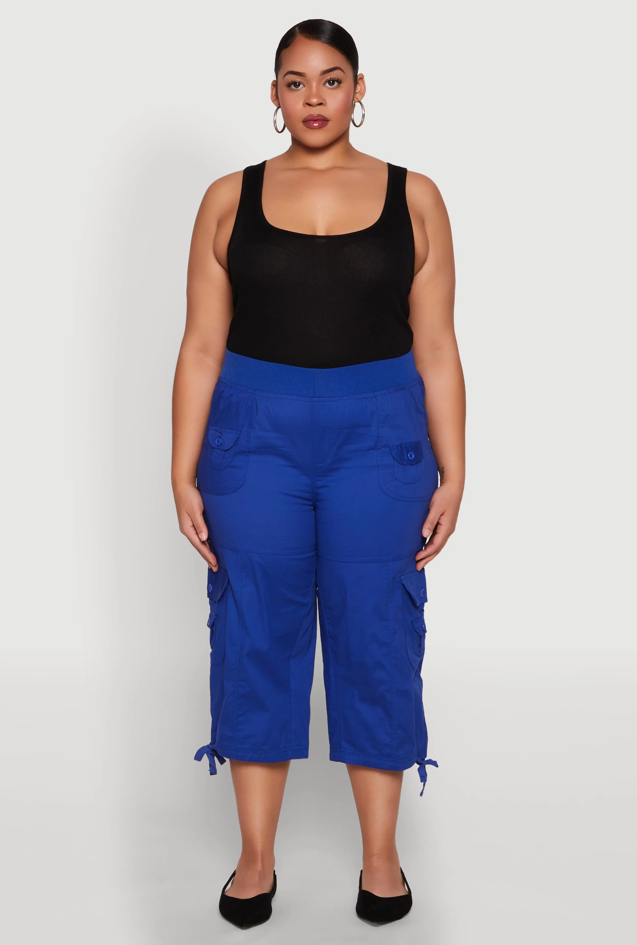 Plus Size High Waisted Cargo Capri Pants sold by Rainbow product image thumbnail 2