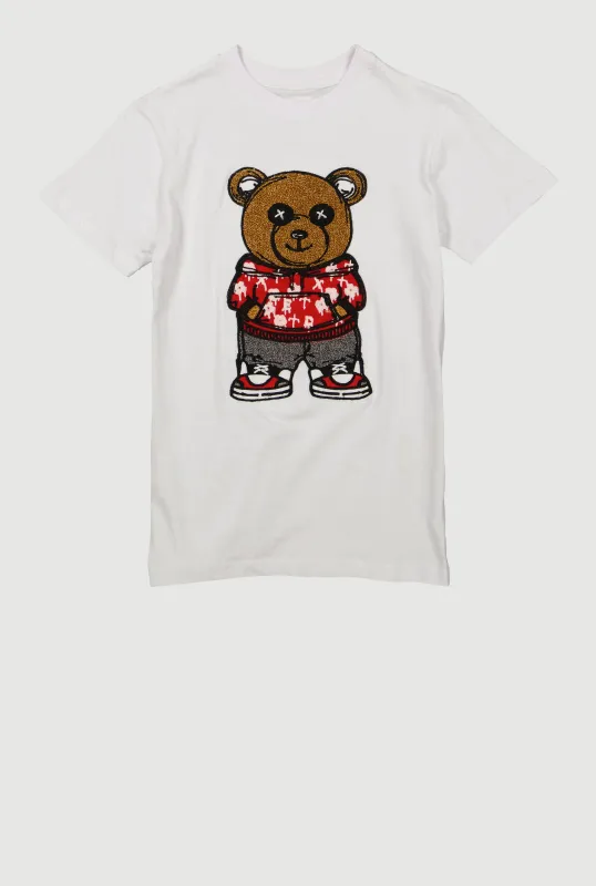 Boys Bear Chenille Patch Graphic Tee sold by Rainbow