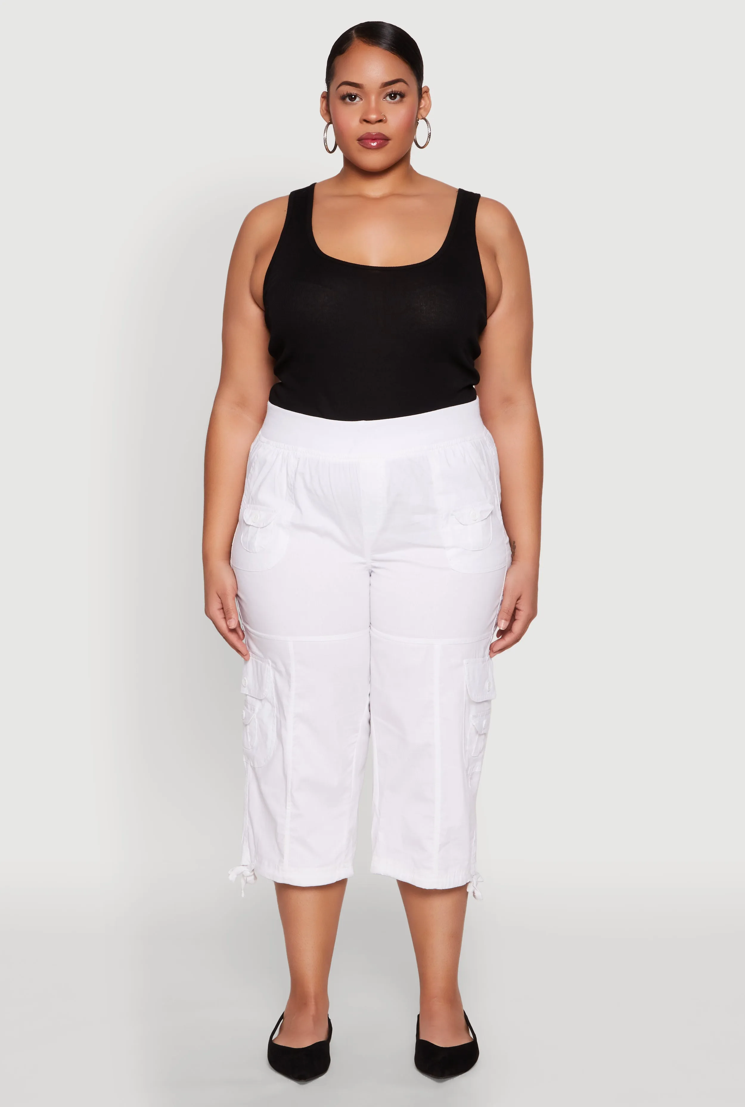 Plus Size High Waisted Cargo Capri Pants sold by Rainbow product image thumbnail 2