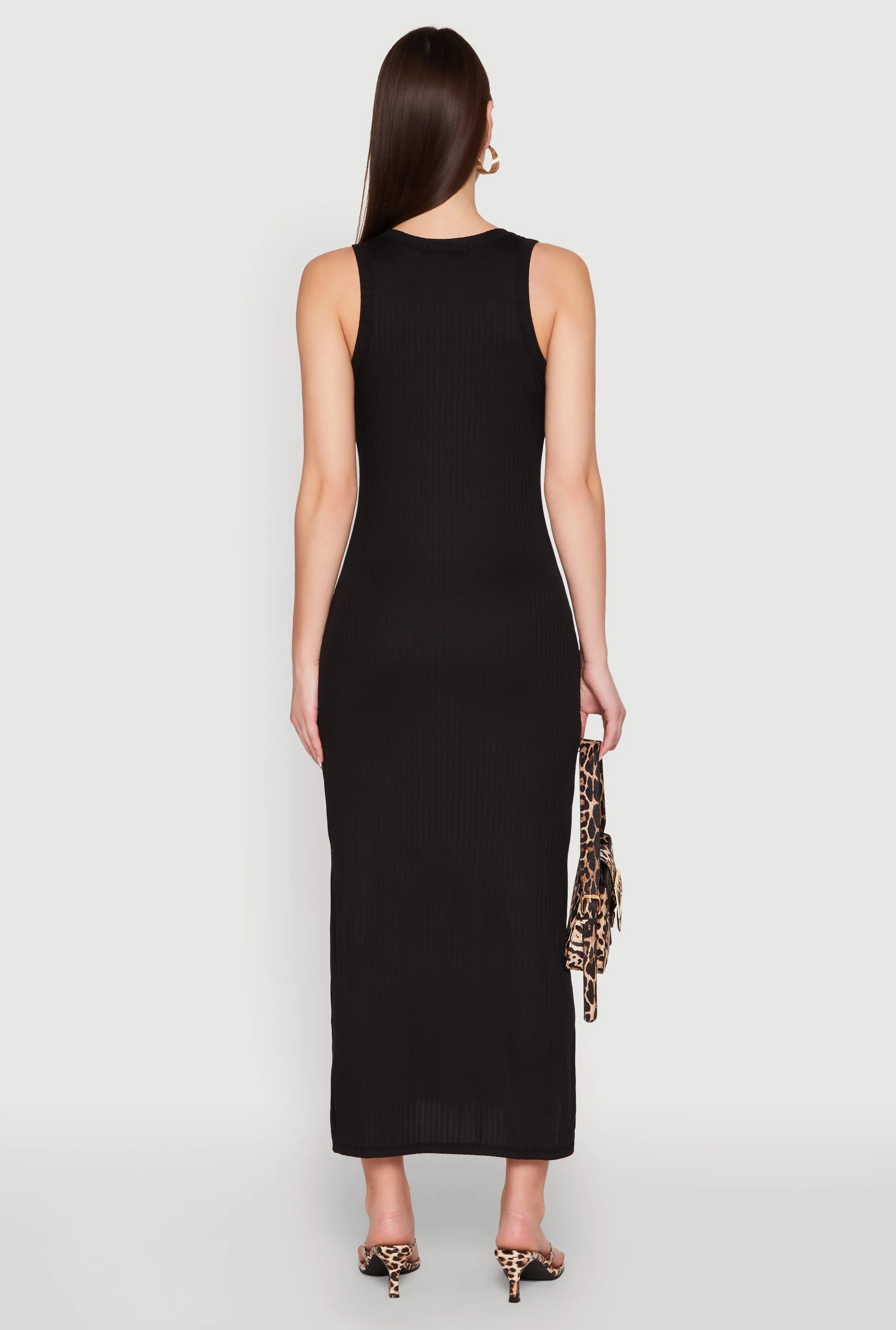 Ribbed Knit Scoop Neck Maxi Tank Dress sold by Rainbow product image thumbnail 5