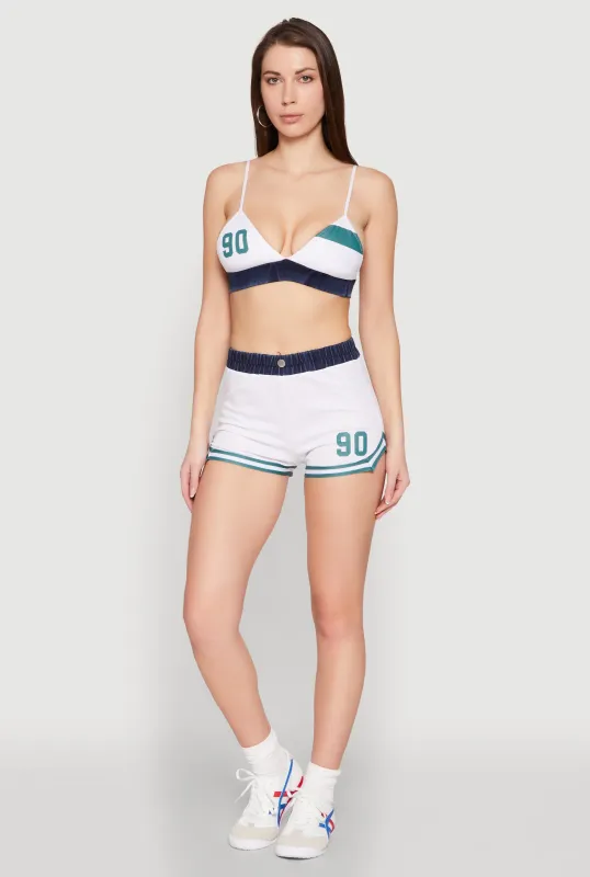 Jersey Mesh 90 Graphic Contrast Trim Sweatshorts sold by Rainbow