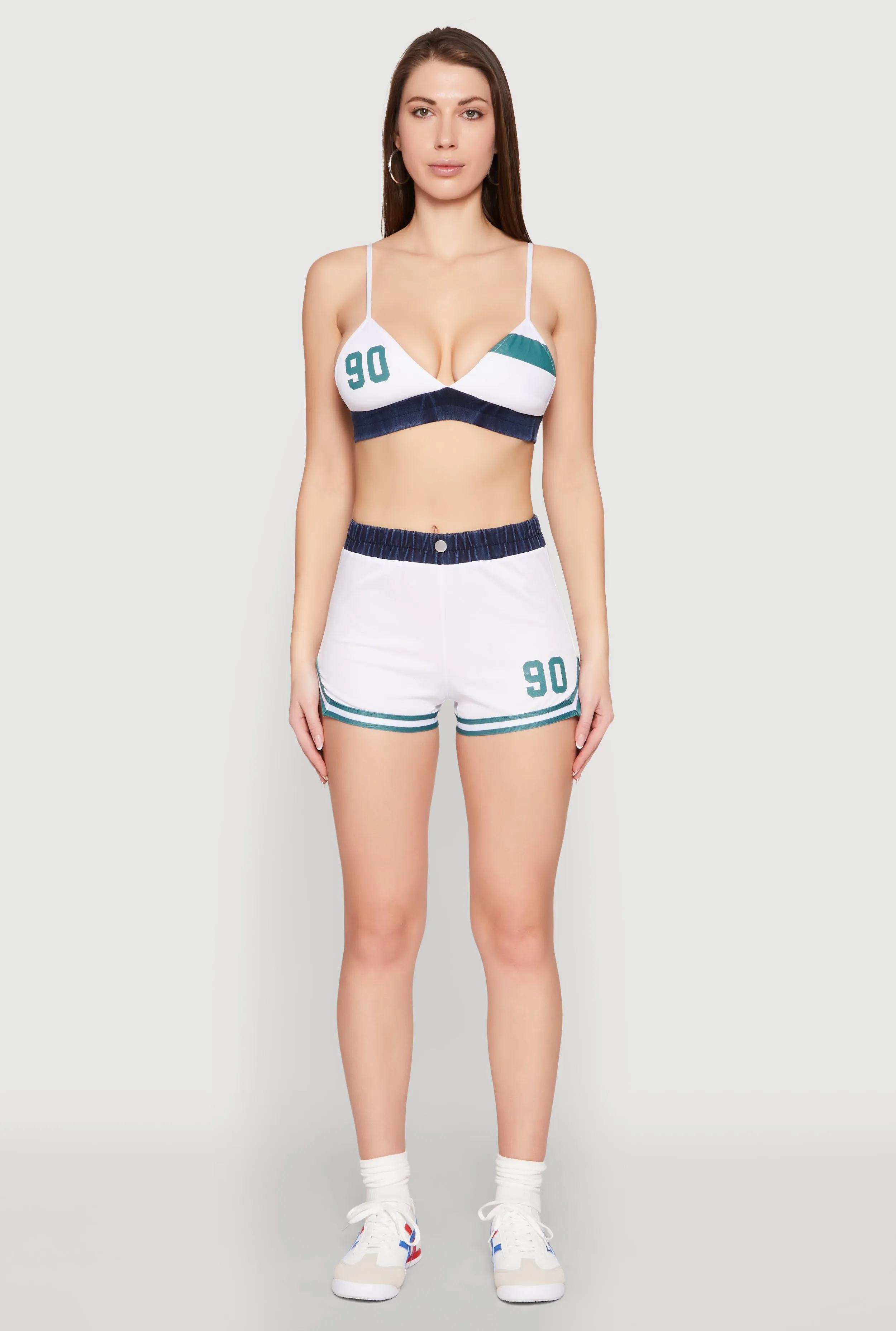 Jersey Mesh 90 Graphic Contrast Trim Sweatshorts sold by Rainbow product image thumbnail 2