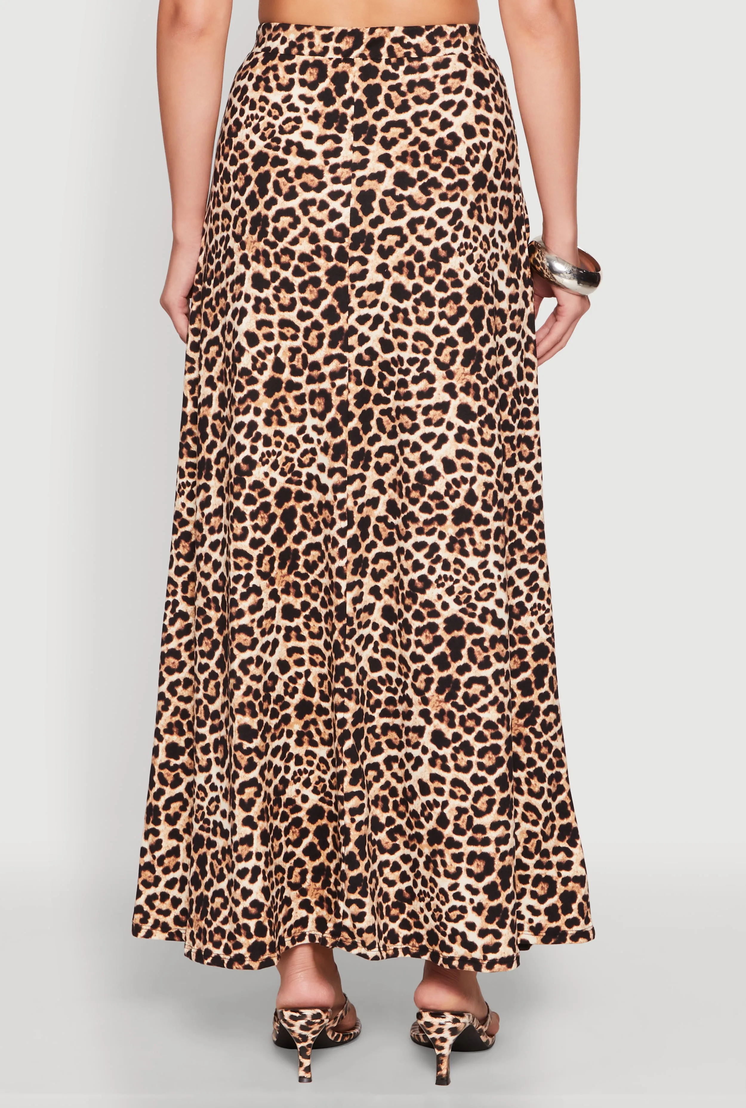 Leopard Print Side Slit Maxi Skirt sold by Rainbow product image thumbnail 5