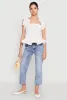 Ruffle Sleeve Plisse Peplum Top sold by Rainbow