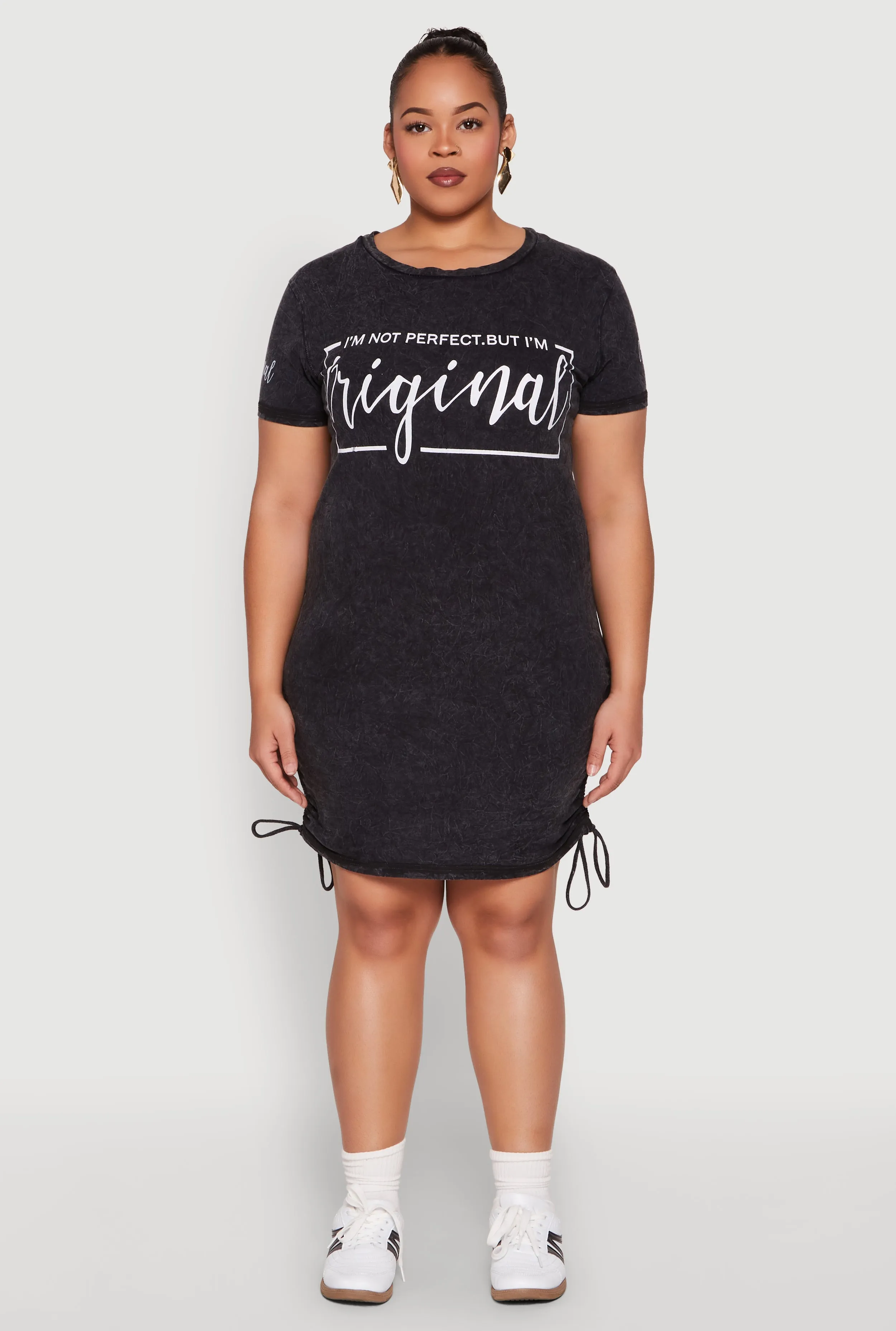 Plus Size Mineral Wash Im Not Perfect But Im Original Dress sold by Rainbow product image thumbnail 2