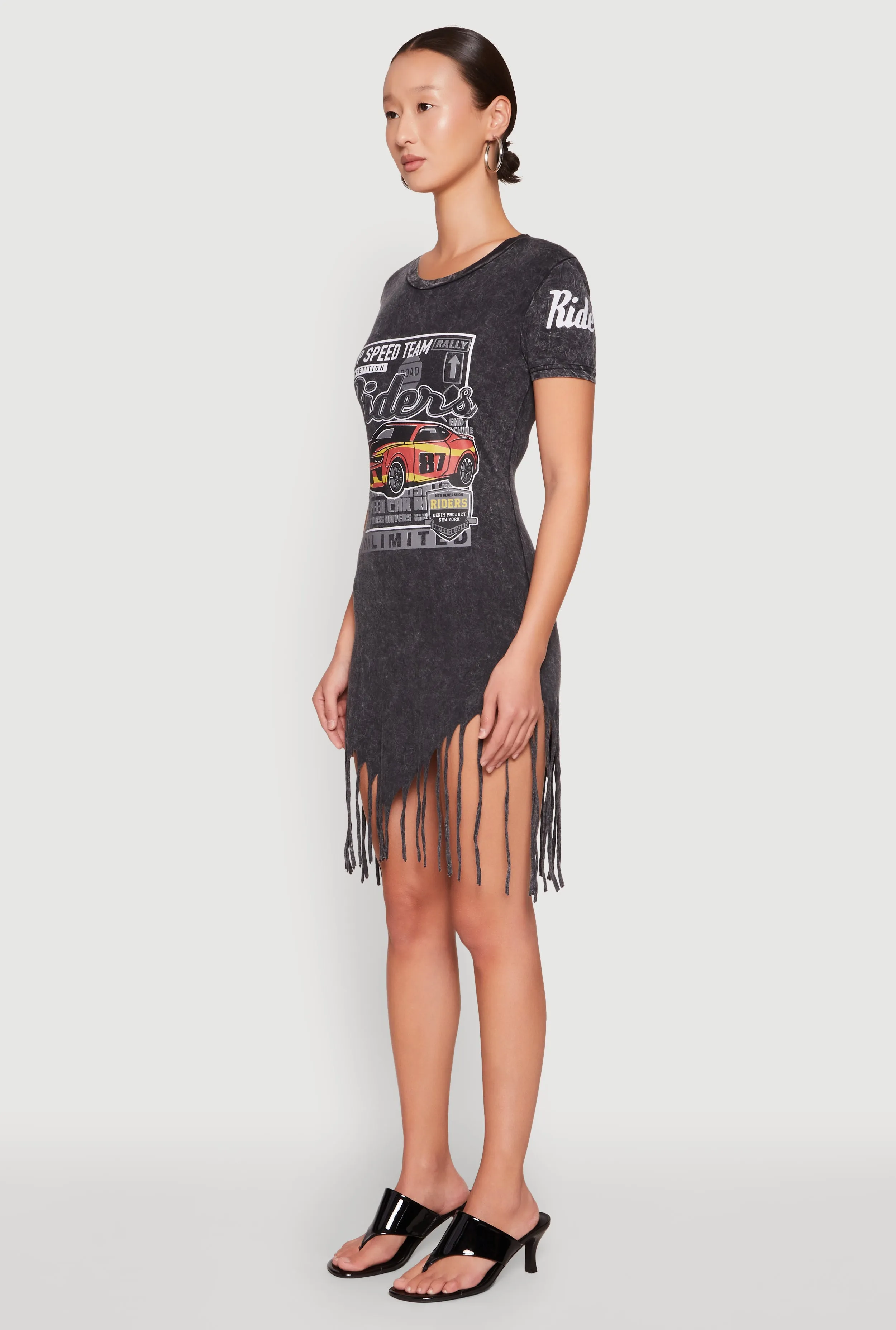 Mineral Wash Riders Graphic Fringe Dress sold by Rainbow product image thumbnail 3
