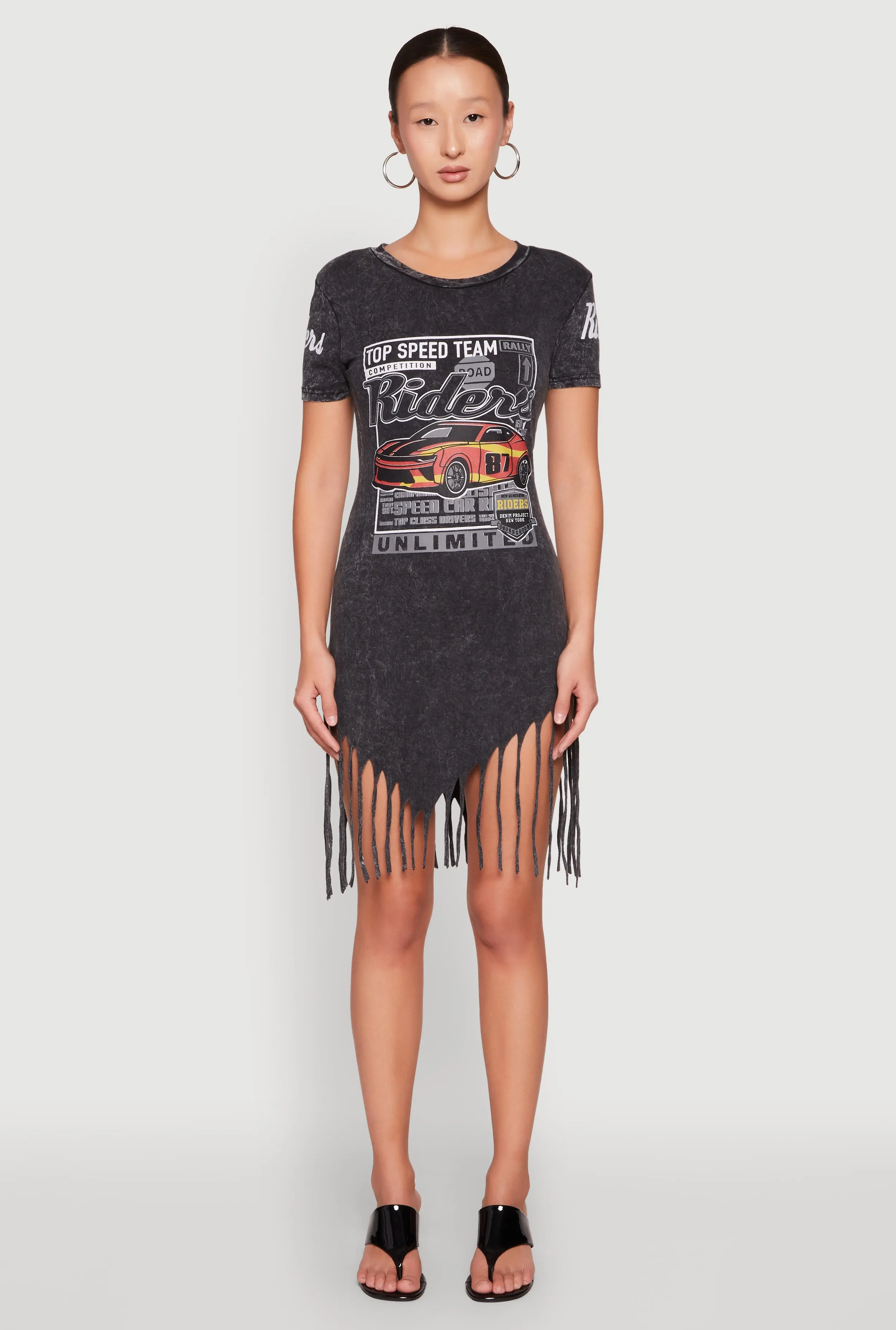 Mineral Wash Riders Graphic Fringe Dress sold by Rainbow product image thumbnail 2