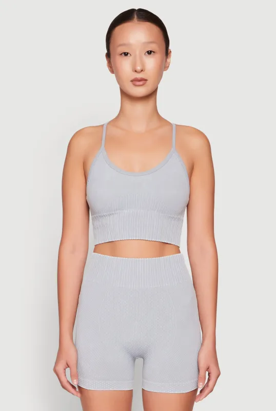 Seamless Ribbed Knit Sports Bra sold by Rainbow