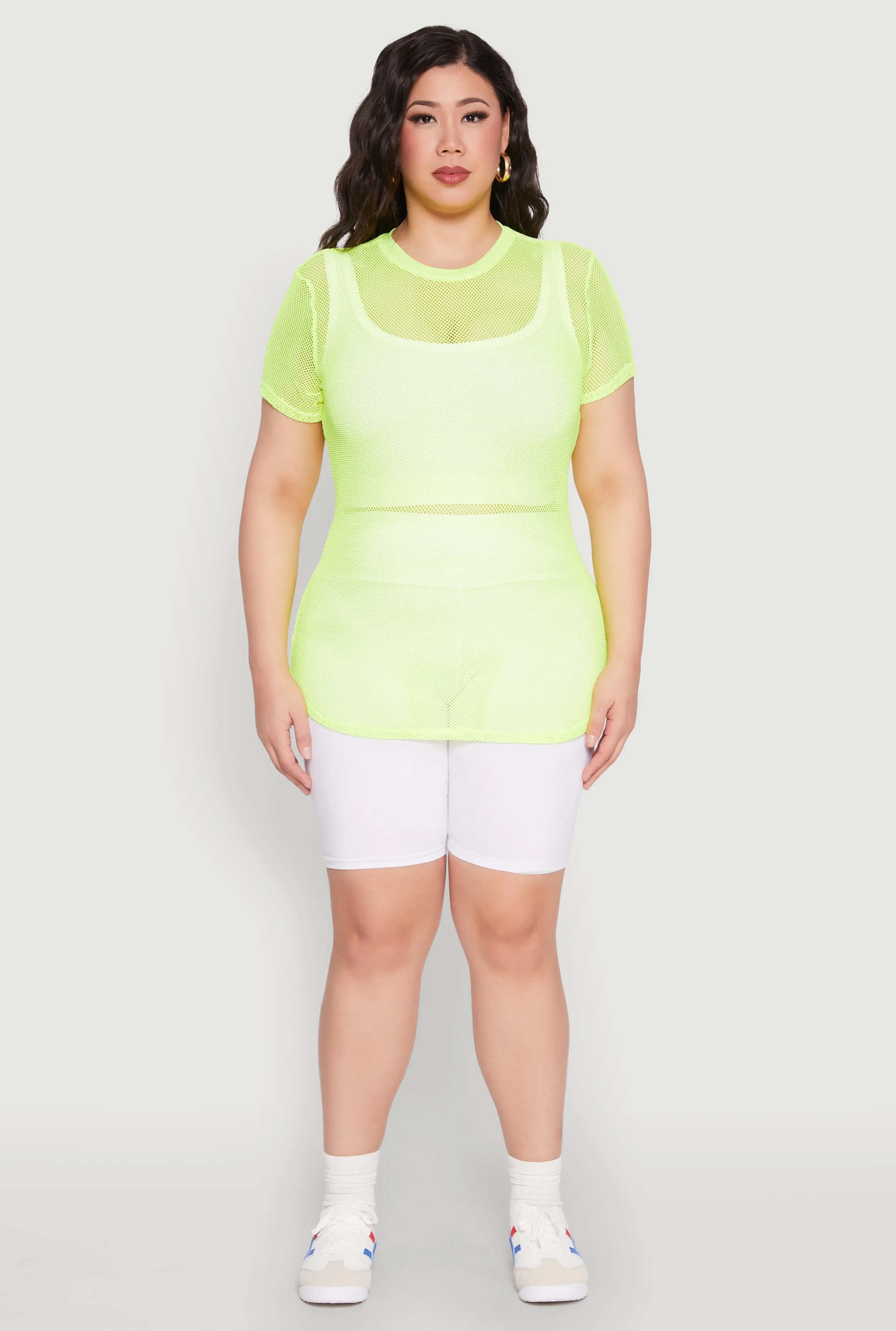 Plus Size Fishnet Short Sleeve Top sold by Rainbow product image thumbnail 3