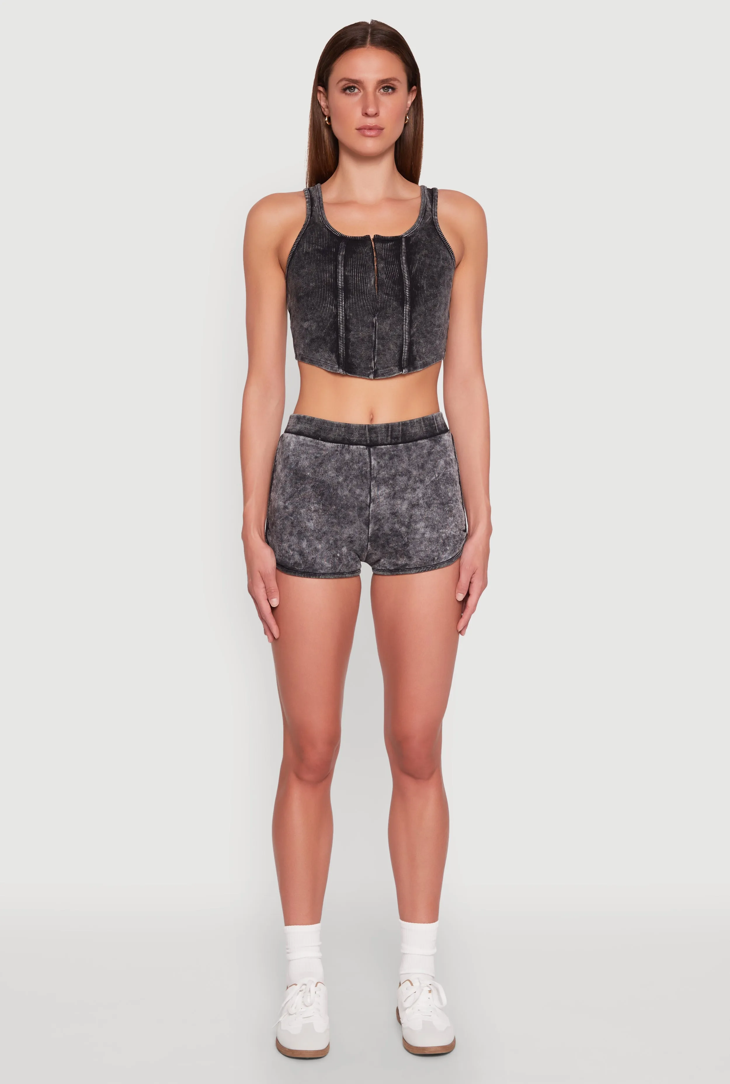 Cropped Mineral Wash Corset Top sold by Rainbow product image thumbnail 2